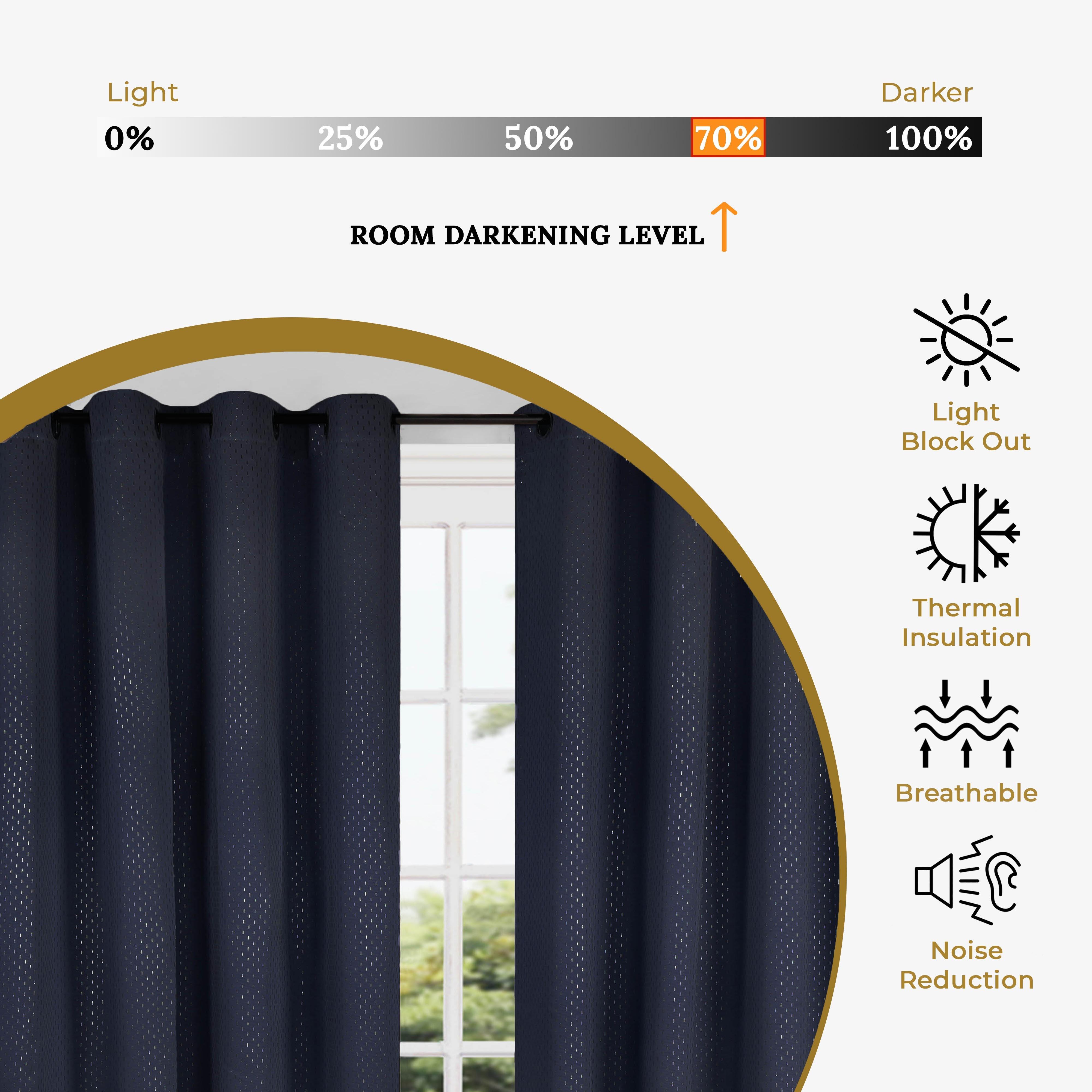 Blackout Curtain Panels with Grommets - Solid Shimmer Fabric for Bedroom & Living Room - Light Blocking & Noise Reducing Window Treatments for Home & Office