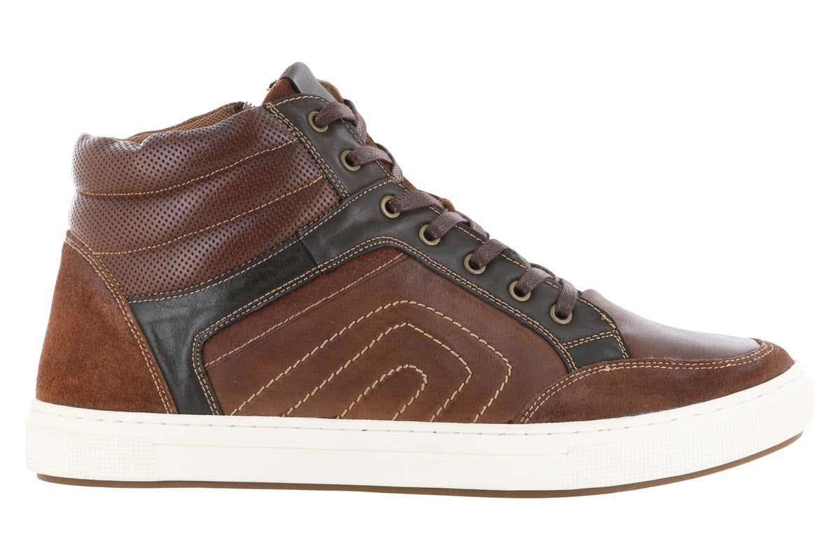Propet Kenton High Top Casual Sneaker - Brown Leather Walking Shoes for Men | Comfortable & Stylish for Daily Wear, Work & Outdoor Activities