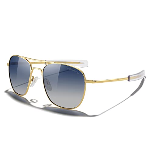 23k Gold Frame/Blue Tinted Gradient Polarized Lens