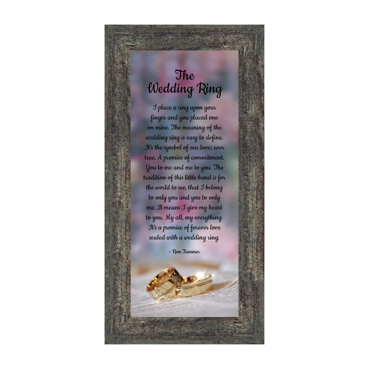 Crossroads Home Décor The Wedding Ring Picture Frame - Romantic Gift for Couples, Anniversary & Wedding Decor - Perfect for Bedroom, Living Room & Wedding Venue Décor