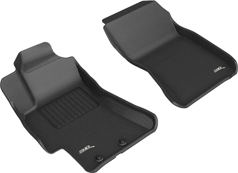 3D MAXpider Kagu Custom Fit Floor Mats for 2008-2011 Subaru Impreza WRX & 2008-2014 WRX STI - 1st Row, Black - All-Weather Protection & Easy Cleaning for Daily Driving & Road Trips