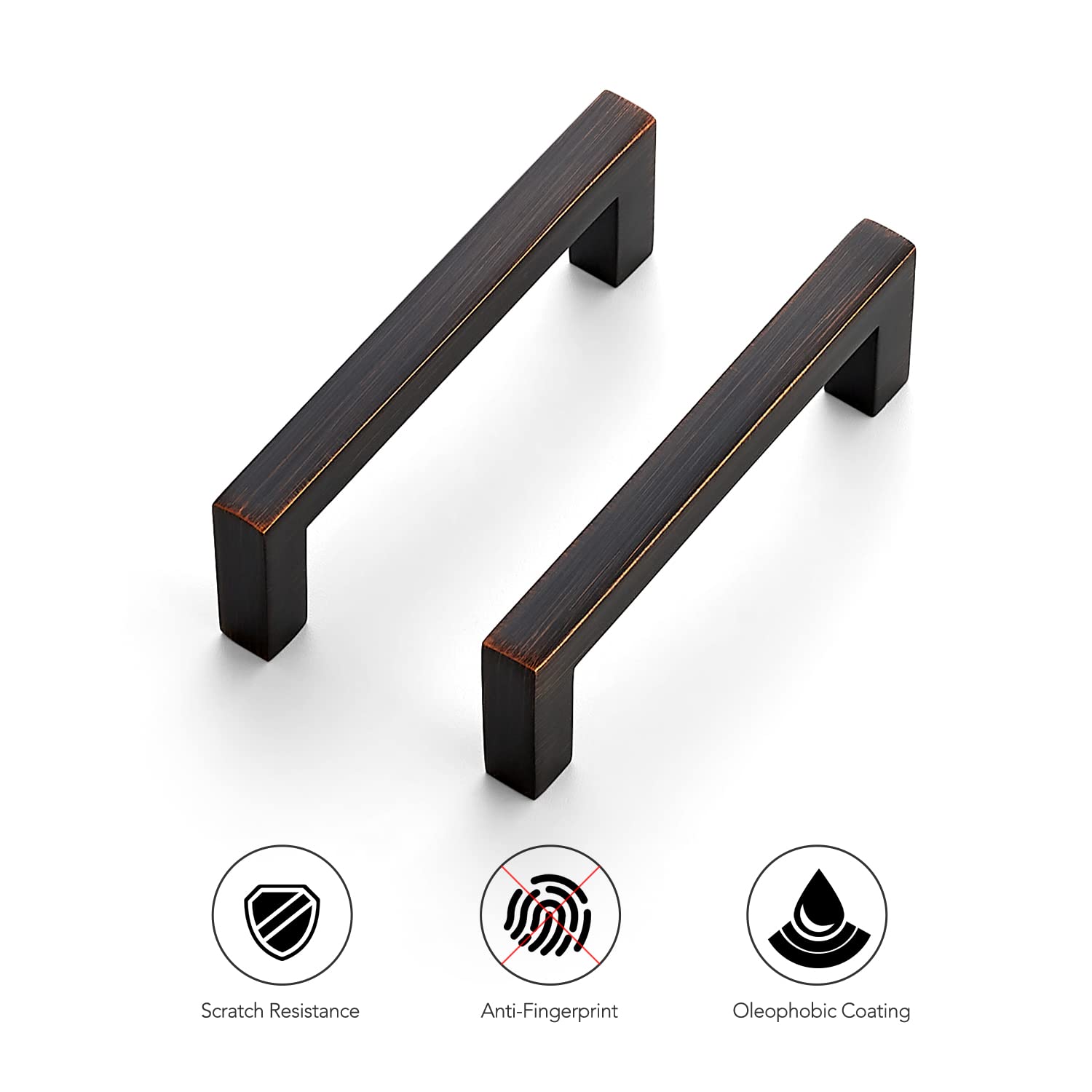 Ravinte 5 Pack Solid 3 Inch Center to Center Slim Square Bar Drawer Pulls - Oil Rubbed Bronze Kitchen Cabinet Handles for Modern Home & Office Furniture - Perfect for Drawers, Cabinets, and Storage Upgrades