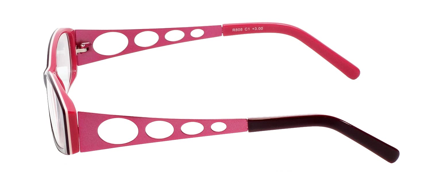 Calabria Readers Reading Glasses 808 Wine +1.25 Strength - Stylish Blue Light Blocking Glasses for Women & Men - Perfect for Reading, Computer Use, and Office Work