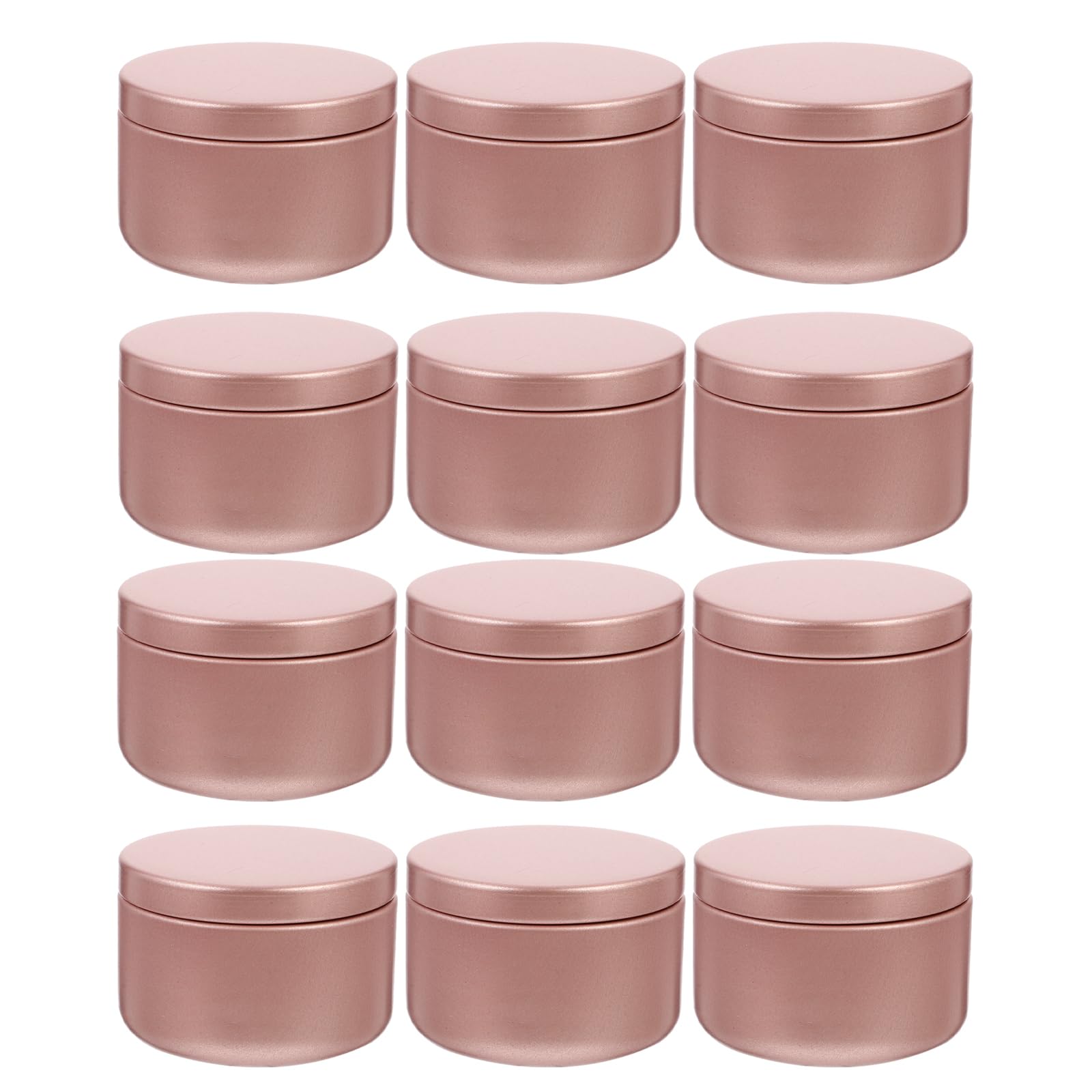 Healifty 12Pcs Golden Candle Tins with Lids - 2X3.5 Inch Metal Candle Containers for DIY Candle Making, Storage, Wedding Decor & Home Fragrance - Perfect for Gifts, Parties & Aromatherapy
