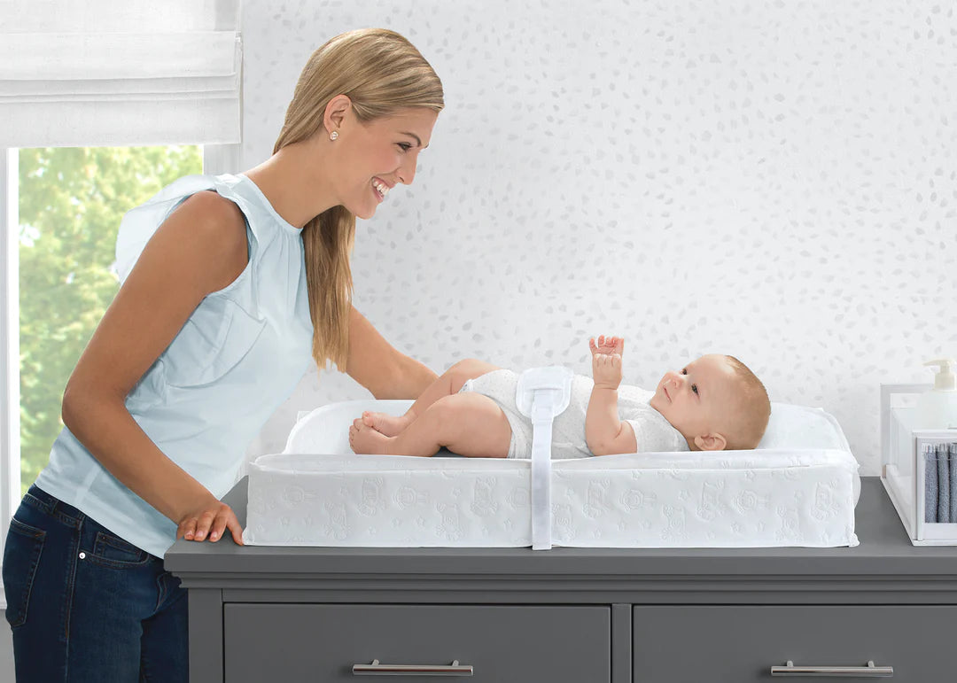 2 in 1 Deluxe Pillow Top Changing Pad & Portable Baby Changing Mat - Waterproof, Soft & Comfortable for Newborns - Perfect for Nursery, Travel & On-the-Go Diaper Changes
