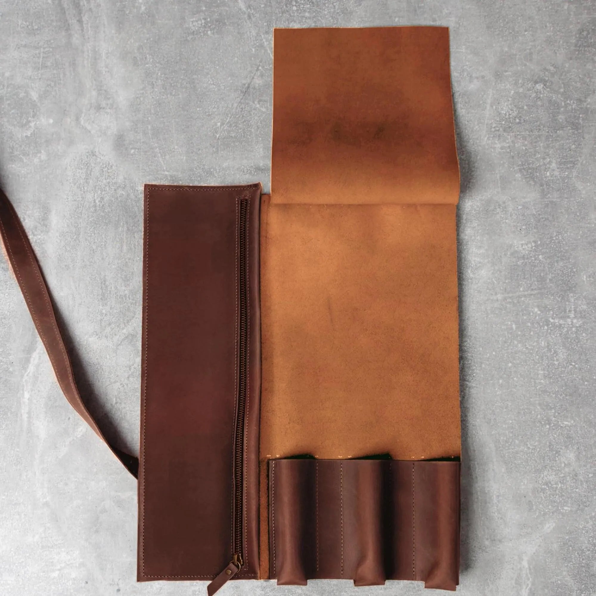 Premium Leather Knife Roll for Chefs & Butchers - Durable Professional Knife Storage Case with 12 Slots - Perfect for Kitchen, Camping & Culinary Gifts