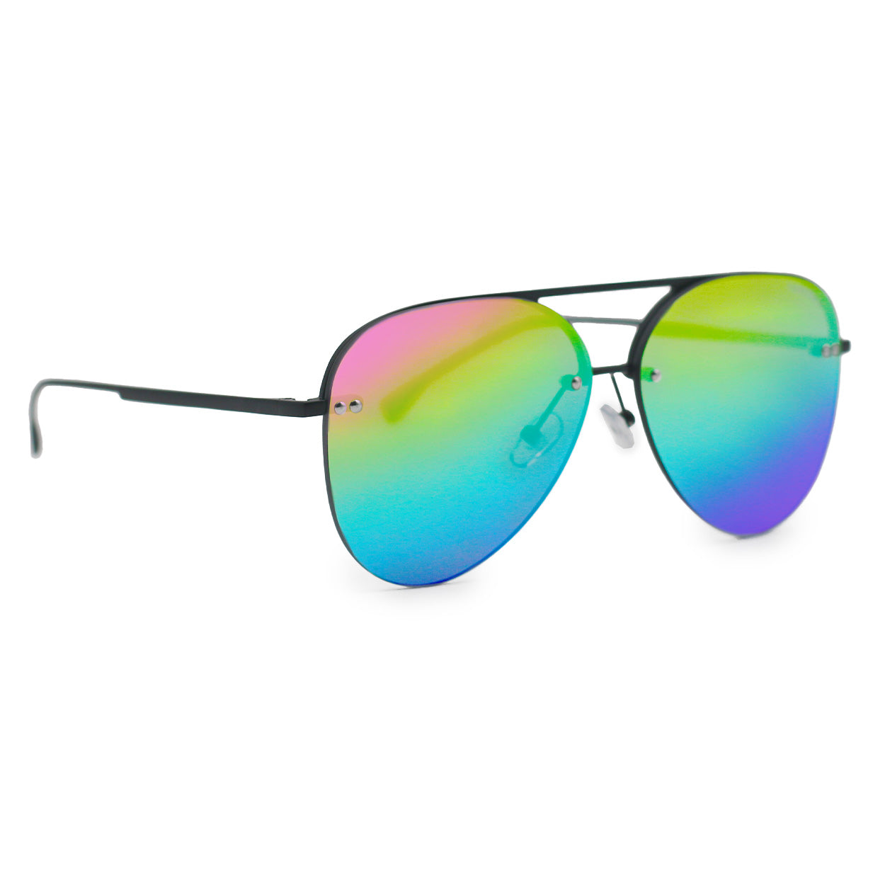 Smaller Megan 2 Pride Aviator Sunglasses - UV Protection Polarized Retro Style for Men & Women - Perfect for Driving, Beach, and Outdoor Activities