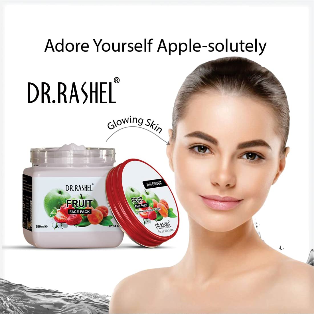 DR.RASHEL Fruit Face Pack for Glowing Skin - Oil Control, Acne Treatment, Pimple Removal, Detan & Brightening (380ml) | Natural Face Cleanser for Clear Skin | Perfect for Daily Skincare & Spa Days