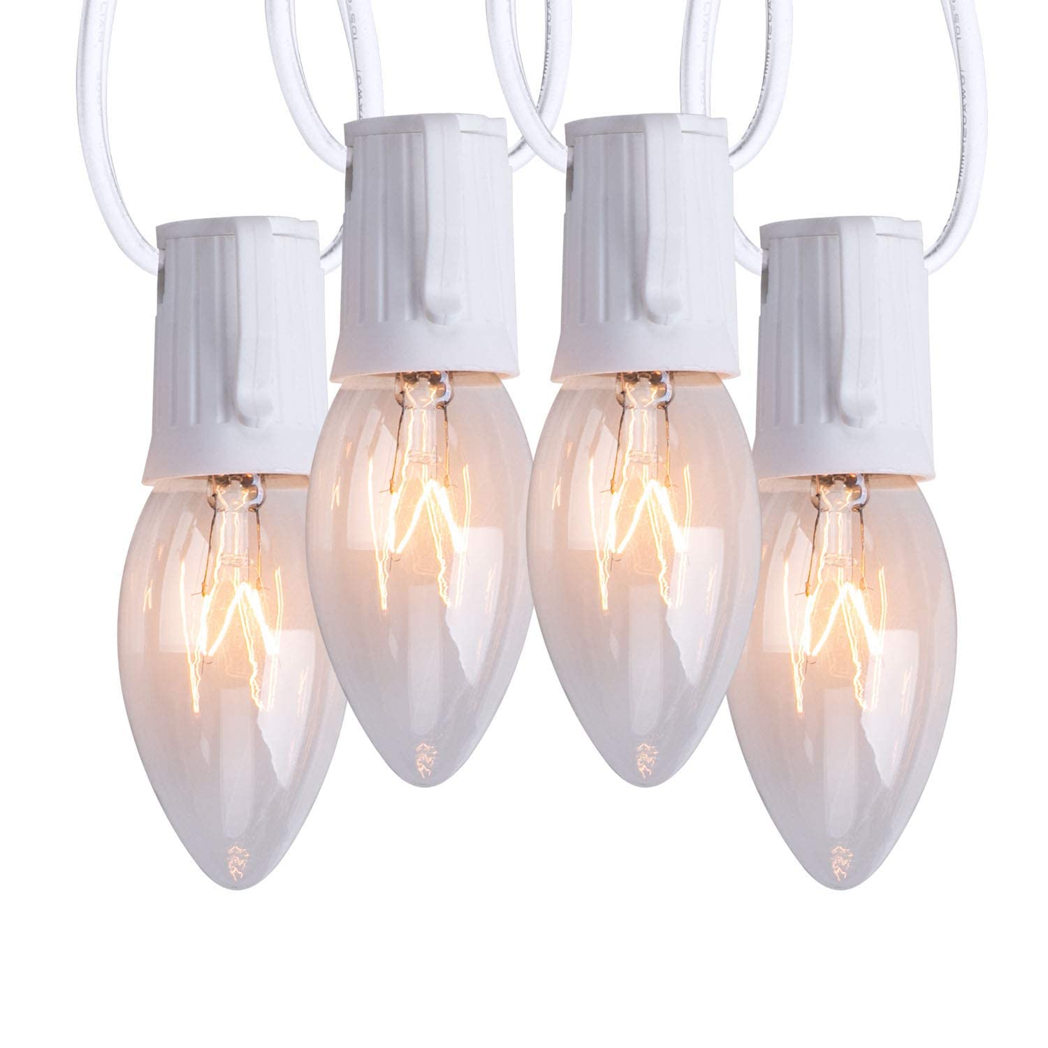 C9 Clear Christmas String Light Set - 100 Feet Vintage Christmas Tree Lights with 100 Clear Bulbs | Outdoor Roofline & Indoor Holiday Decor for Patio, Garden, Home, Christmas Tree, Party & Wedding Decorations