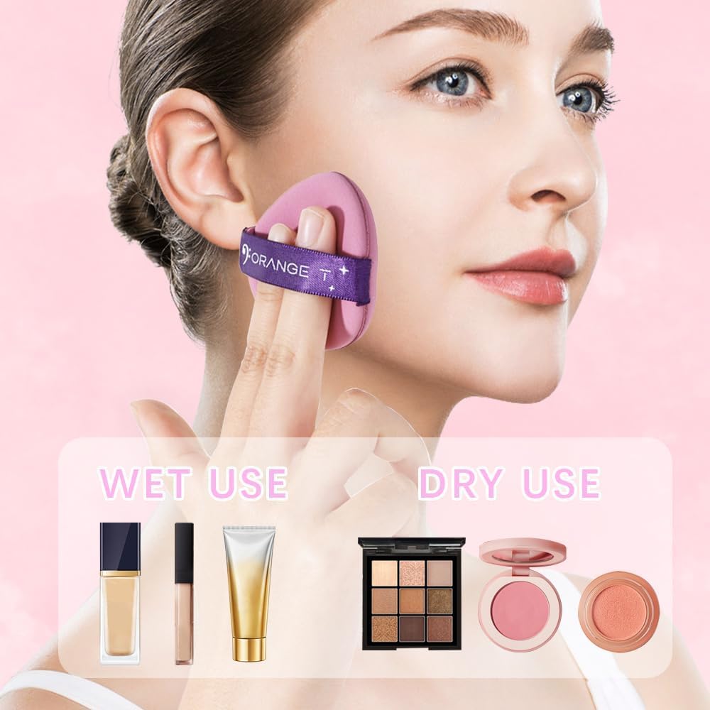 6 Pcs Premium Makeup Sponge Set - Round Blending Sponge Puff for Foundation, Powder & Contouring | Soft Beauty Facial Sponge with Storage Box | Ideal for Daily Makeup & Professional Use