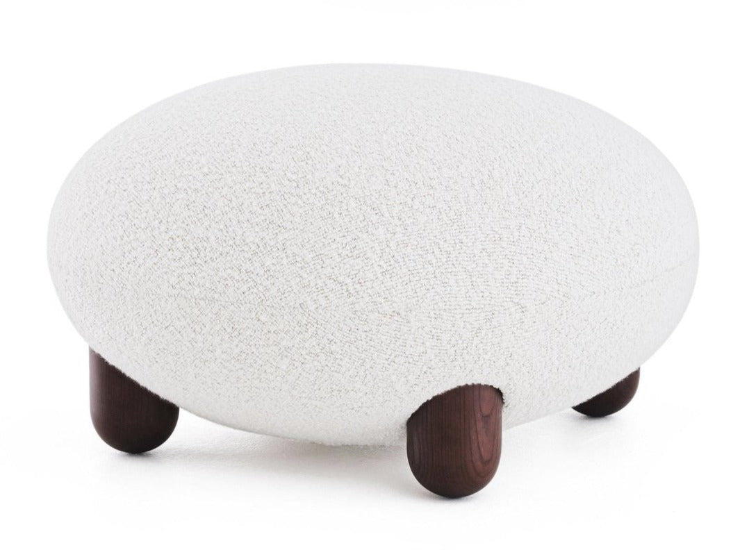 Noom Flock Ottoman - Modern Round Storage Pouf with Removable Cover, Perfect for Living Room, Bedroom & Nursery - Soft and Stylish Footrest, Seating & Home Decor Accent