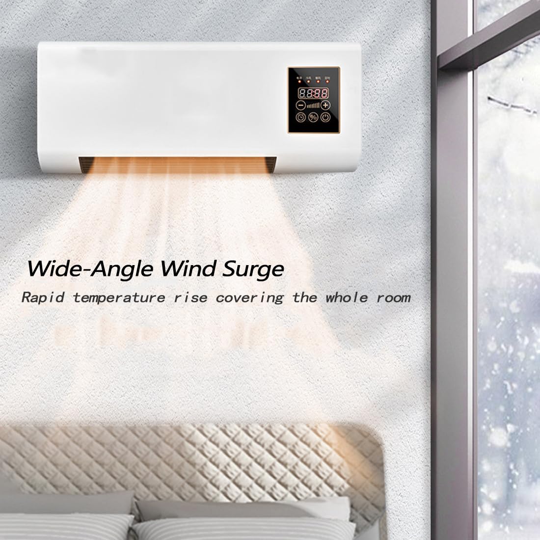 Split Max Portable Air Conditioner & Heater 2-in-1 - 8000 BTU Wall Mount Mini AC Unit with Remote - White - Perfect for Bedroom, Office & Small Spaces Cooling & Heating