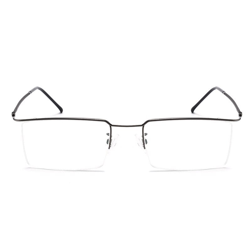 Bclear Sc2533 Men's Semi Rim Square Titanium Alloy Eyeglasses – Lightweight & Durable Frames for Work, Reading & Everyday Wear