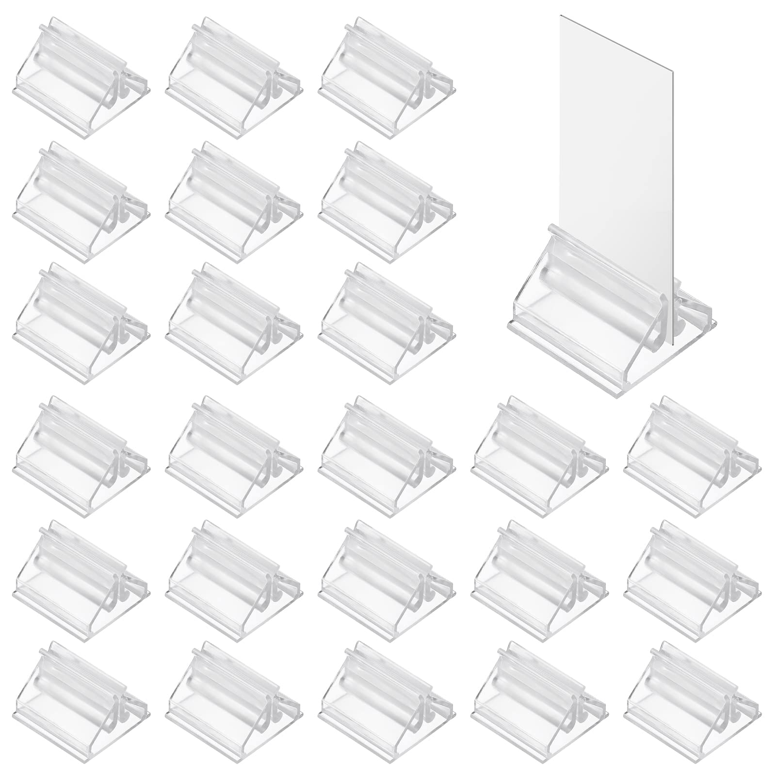 24PCS Clear Plastic Card Stands - Game Card Holders & Display Stands for Trading Cards, Photos, Memos, Pictures - Perfect for Board Games, Collectibles & Home Decor