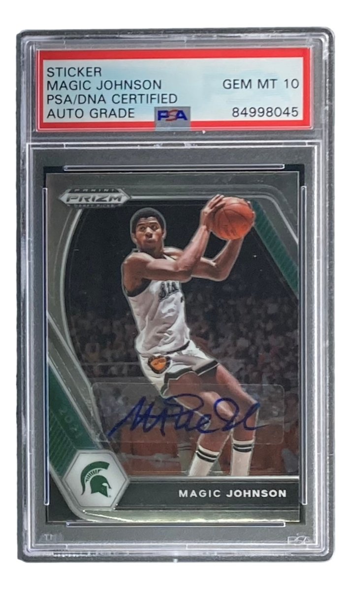Magic Johnson Signed LA Lakers 2021 Panini Prizm #86 Trading Card PSA/DNA Gem MT 10 - Authentic Collectible for Basketball Fans, Sports Memorabilia Enthusiasts & Investment Collectors - Perfect for Display, Gifts and Auctions