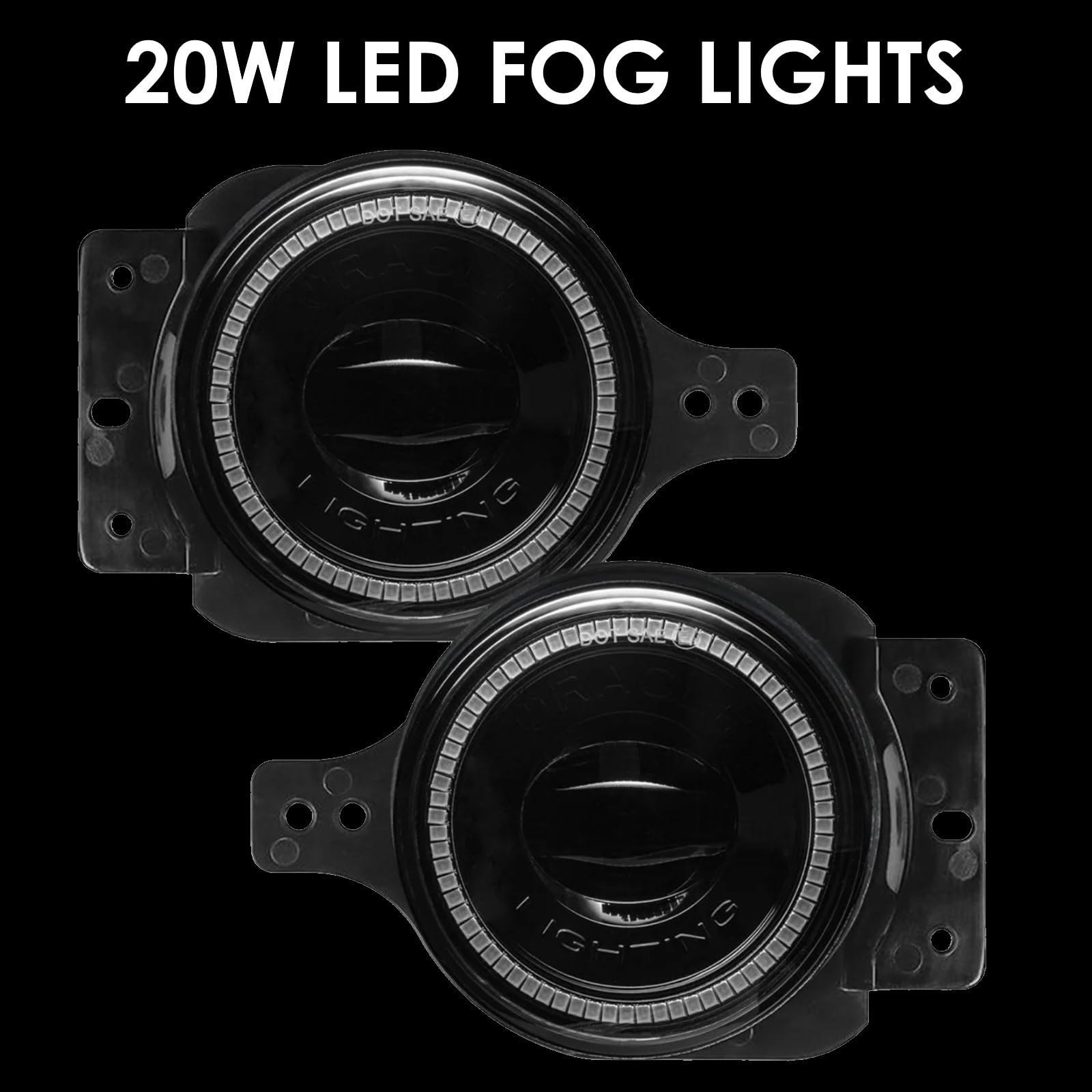 ORACLE Lighting 5847-003 Pair of 20W LED Fog Lights for 2018-2024 Jeep Wrangler JL - Red - Rugged & Durable Off-Road LED Lights - High Performance Lighting for Night Driving & Off-Road Adventures