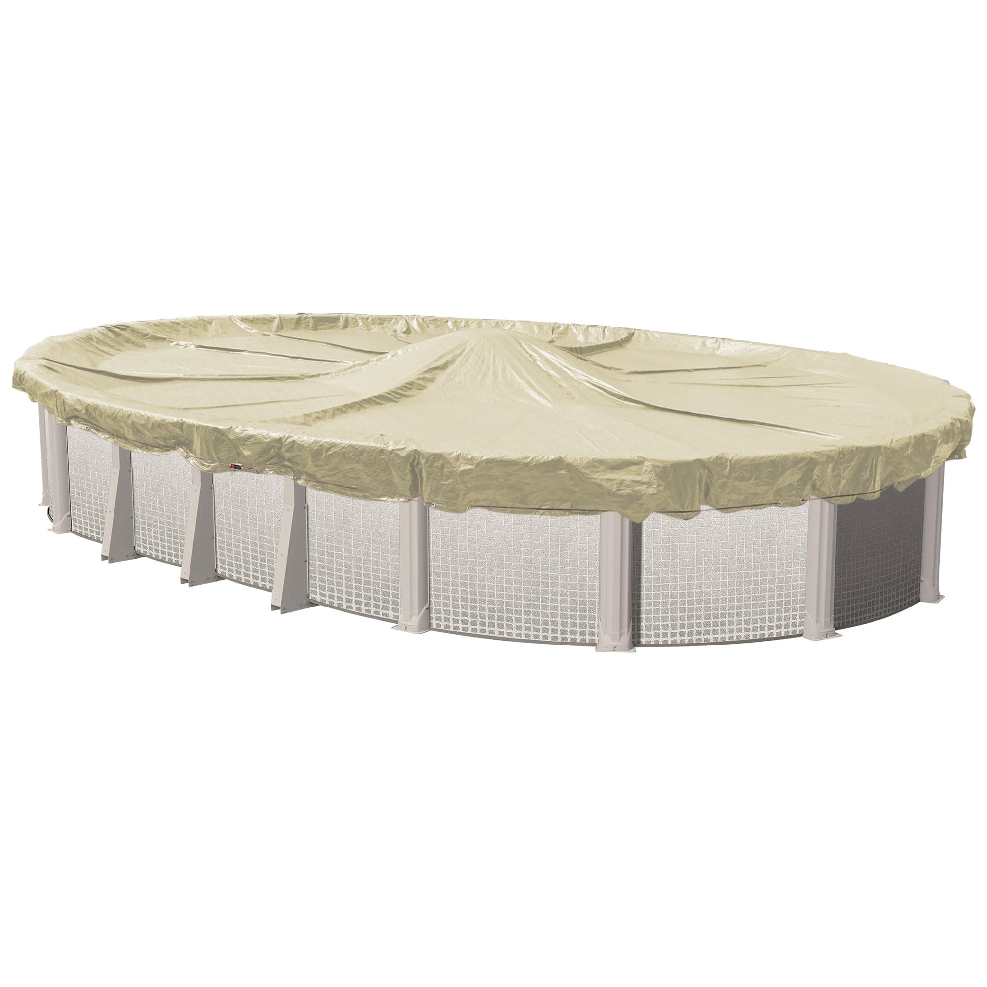 Doheny’s Heavy-Duty Winter Pool Covers for Above Ground Pools | 12' x 24' Oval Solid Super Tan | Tear-Resistant Commercial-Grade Material | Affordable Protection for Winter Season | Perfect for Snow, Leaves & Debris Protection