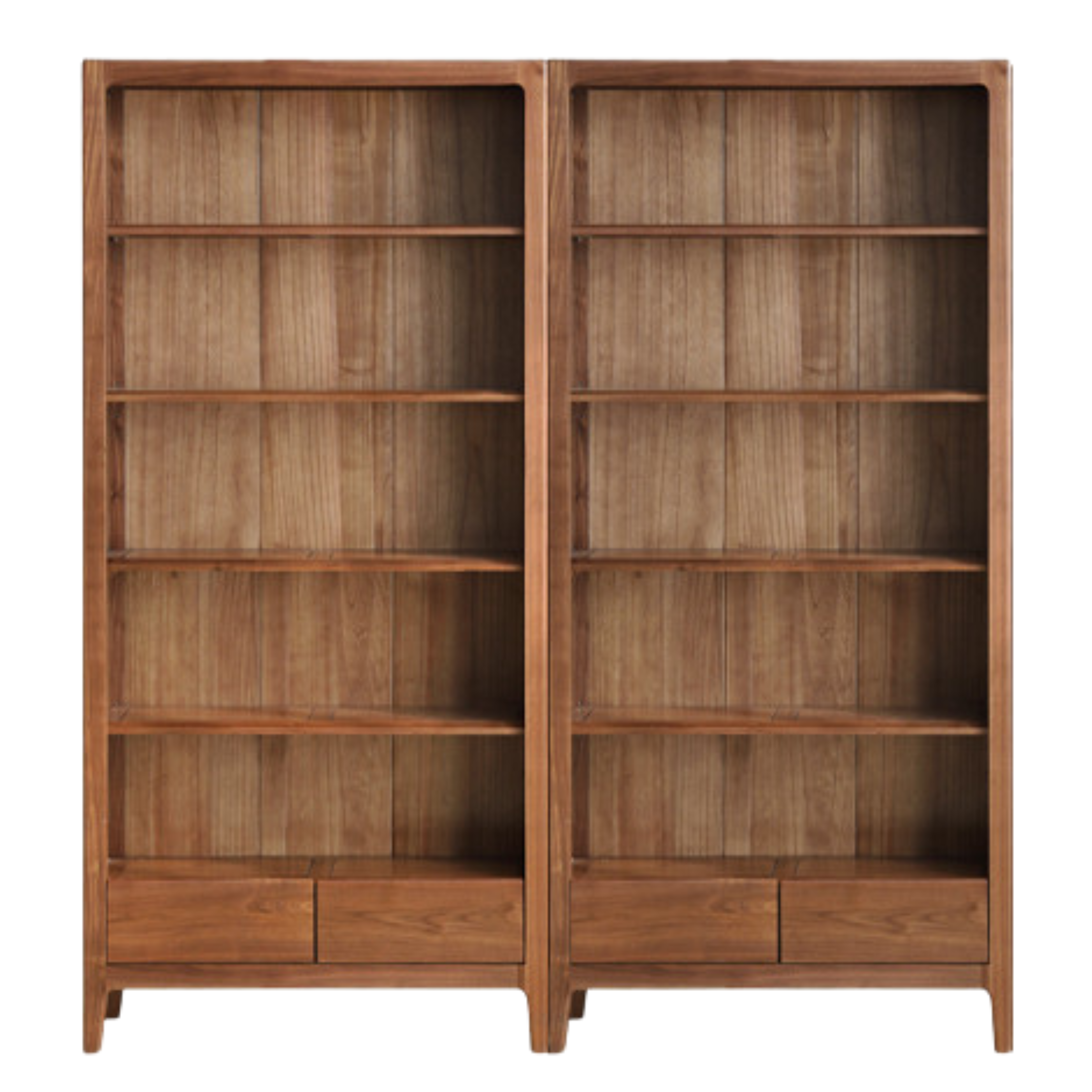 Premium Black Walnut Solid Wood Bookcase - Customizable Modular Bookshelf for Home Office, Living Room & Library Storage | Durable & Stylish Furniture for Books, Decor & Display