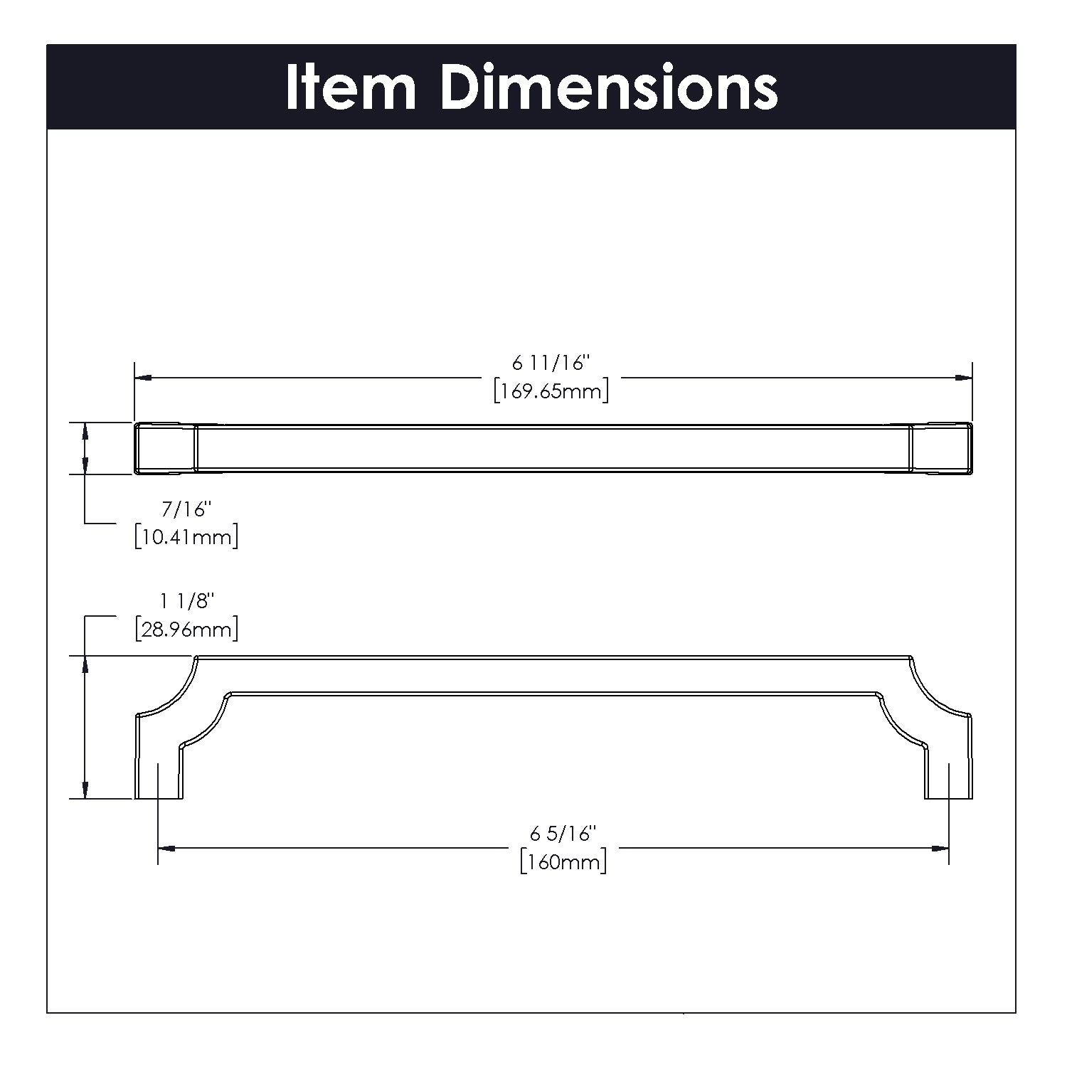 Monarch Pull 6 5/16 Inch (160mm) Center to Center Cabinet Handle - Polished Nickel Finish for Kitchen, Bathroom & Furniture Drawers