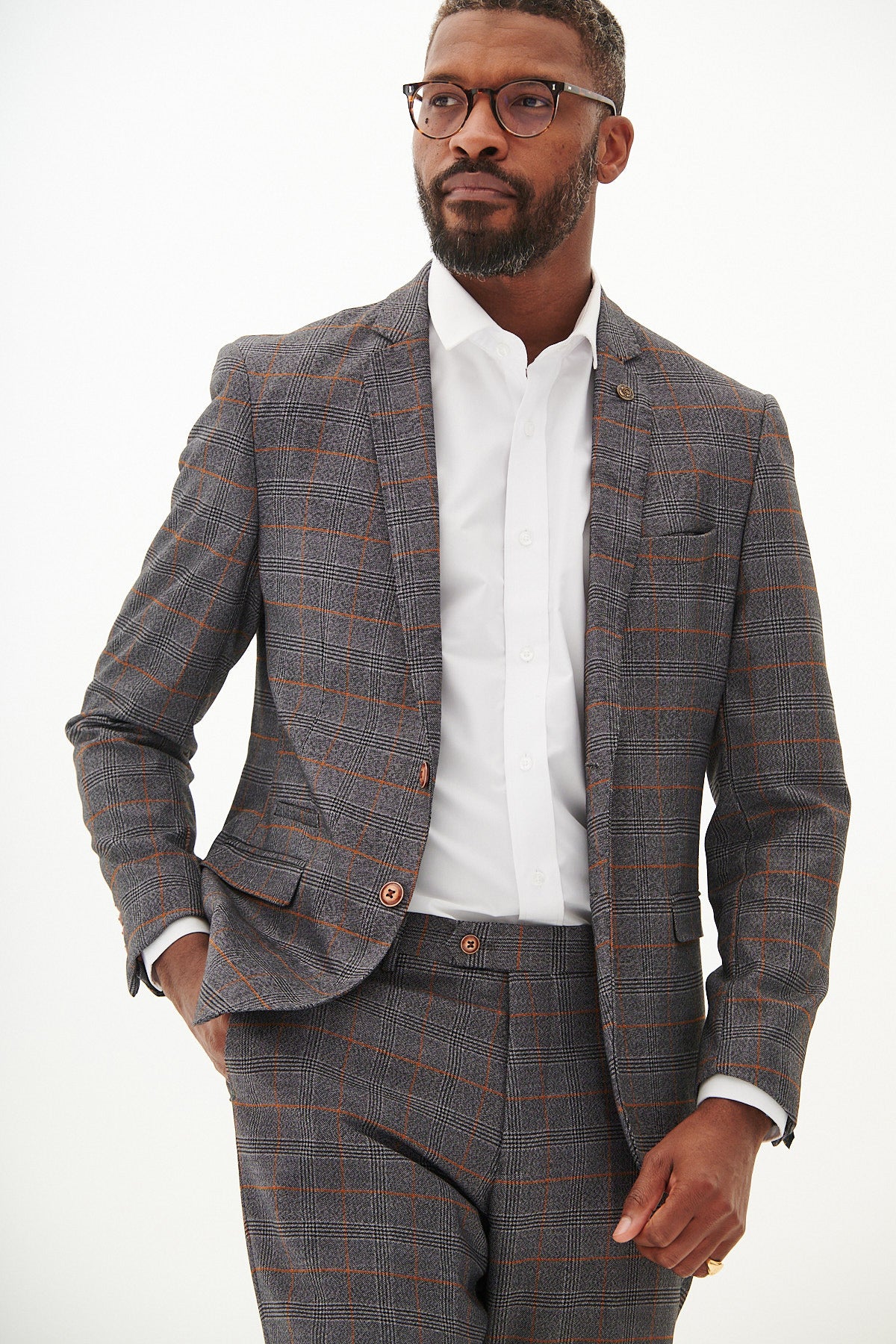 JENSON Women's Grey Checkered Blazer - Stylish Office Wear & Casual Outfit for Work, Meetings, and Special Events