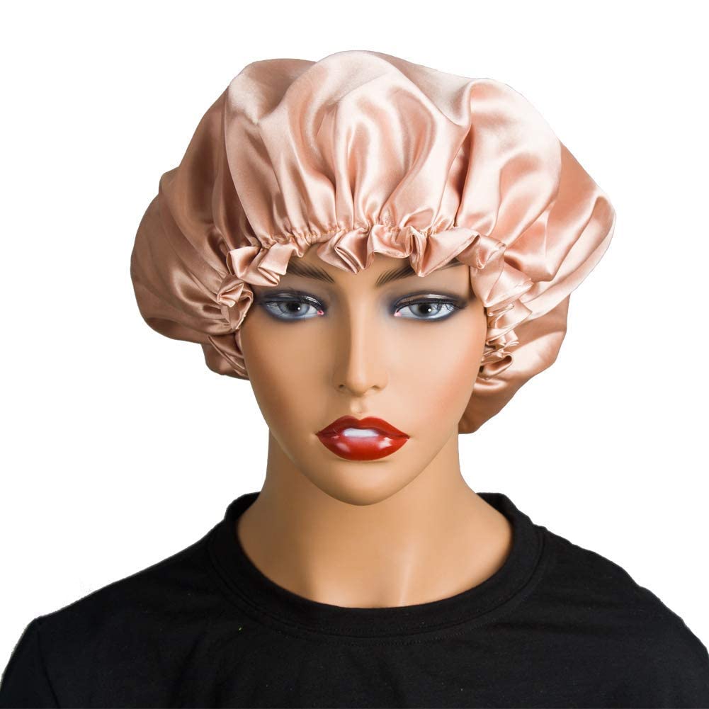 AP SALES Silk Hair Bonnet for Sleeping with 3 Satin Scrunchies - Adjustable Satin Hair Cap for Curly Hair & Natural Hair Care - Perfect for Nighttime Hair Protection & Travel Accessories