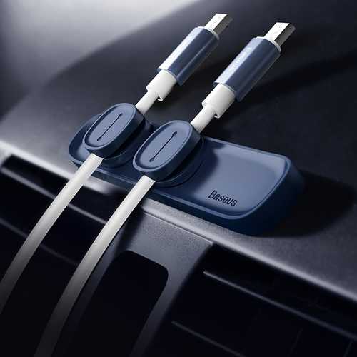 Baseus Magnetic Cable Clip Holder - Organize iPhone 8/X, Xiaomi & More Cables - Perfect for Home Office Desk & Car Charging Station
