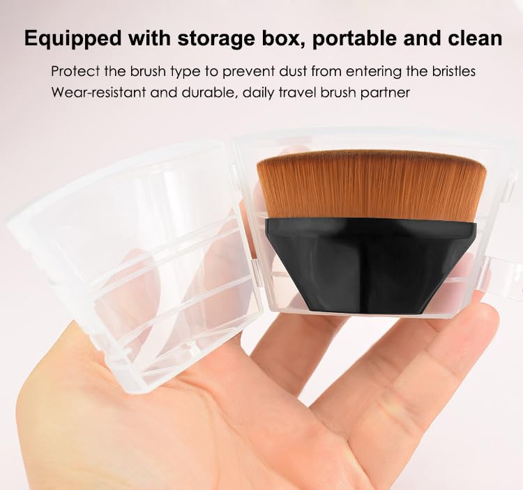 AKOAK 1 Pack Magic Foundation Makeup Brush - Portable Professional Liquid & Cream Foundation Blending Brush with Storage Case | Perfect for Flawless Airbrush Finish & Everyday Makeup Application