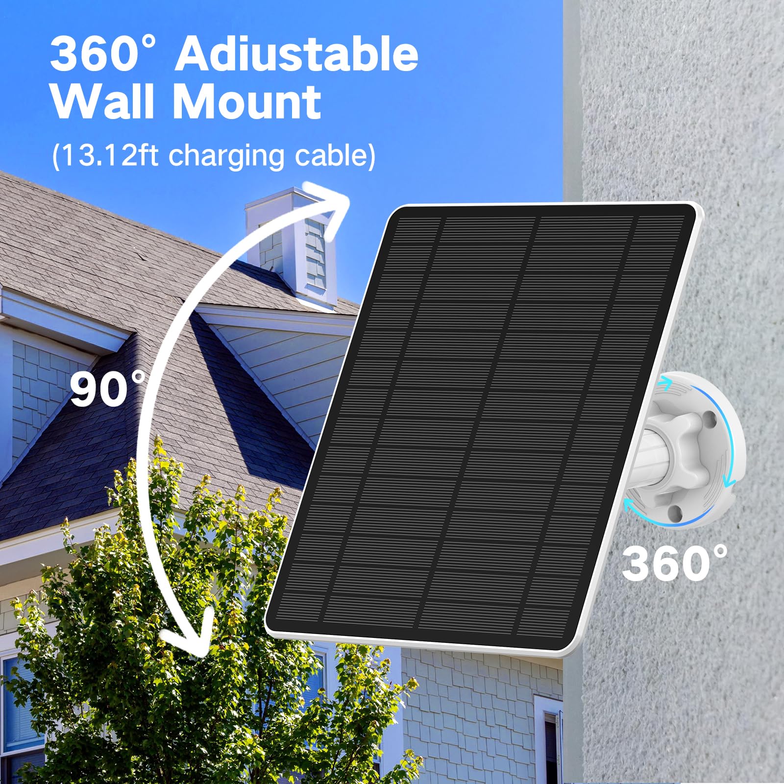 Blink Camera Solar Panel - Waterproof Outdoor Solar Charger with USB-C & Micro USB Ports, High Efficiency Solar Power for Blink Security Cameras - Perfect for Home Security, Backyard Monitoring & Weatherproof Surveillance