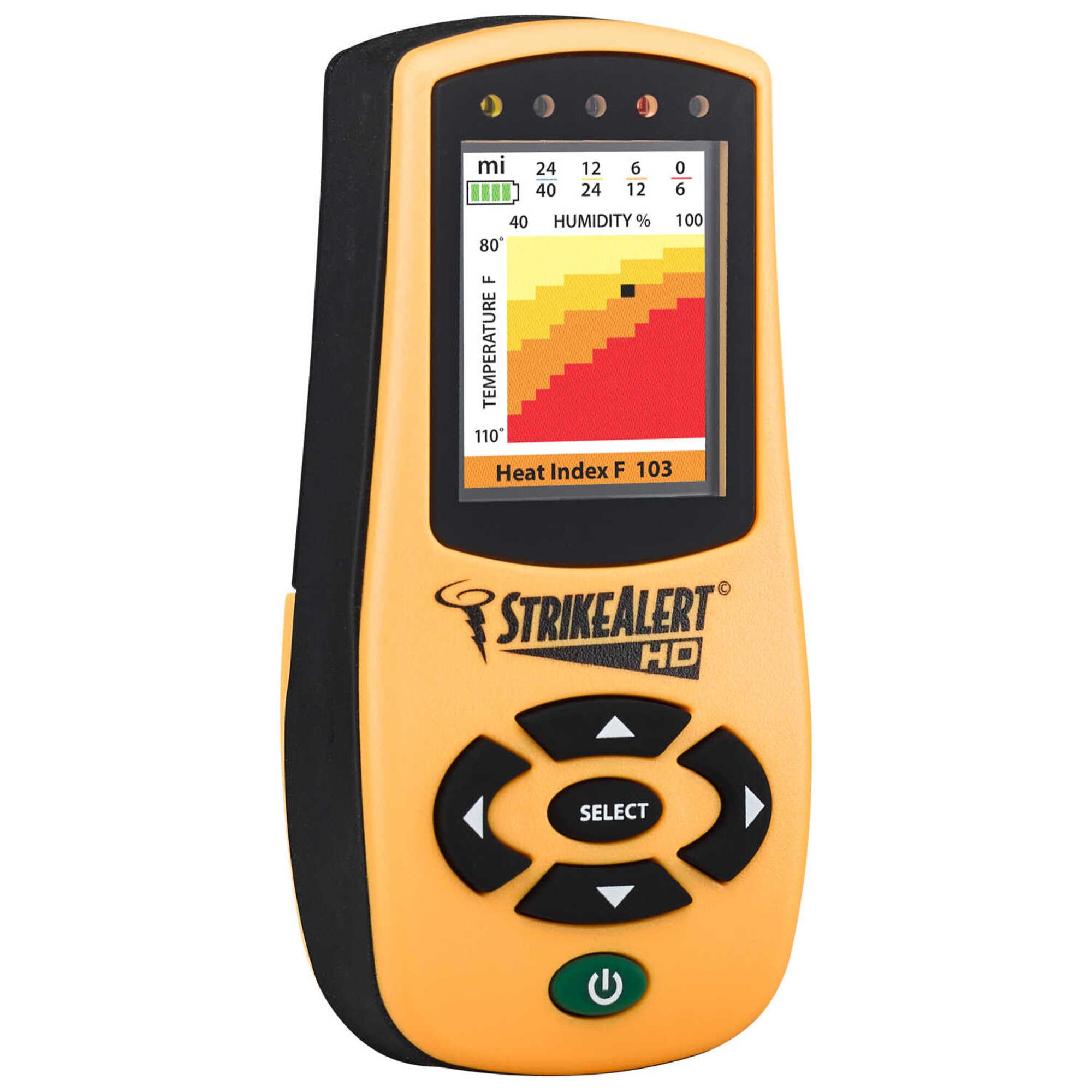 Portable HD Lightning Detector with Heat Index Monitor - Outdoor Safety Device for Hiking, Camping & Storm Tracking
