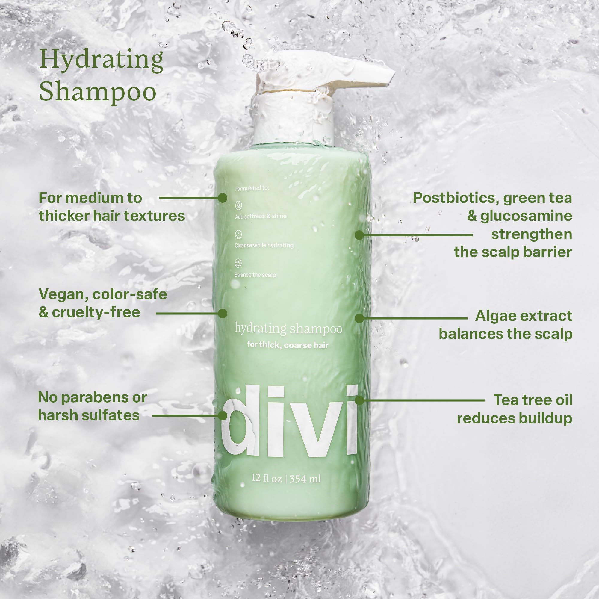 Divi Hydration Essentials Bundle - Hydrating Shampoo & Conditioner Set, Dry Shampoo & Silk Hair Scrunchies for Healthy Moisturized Hair | Daily Hair Care Routine for Women & Men
