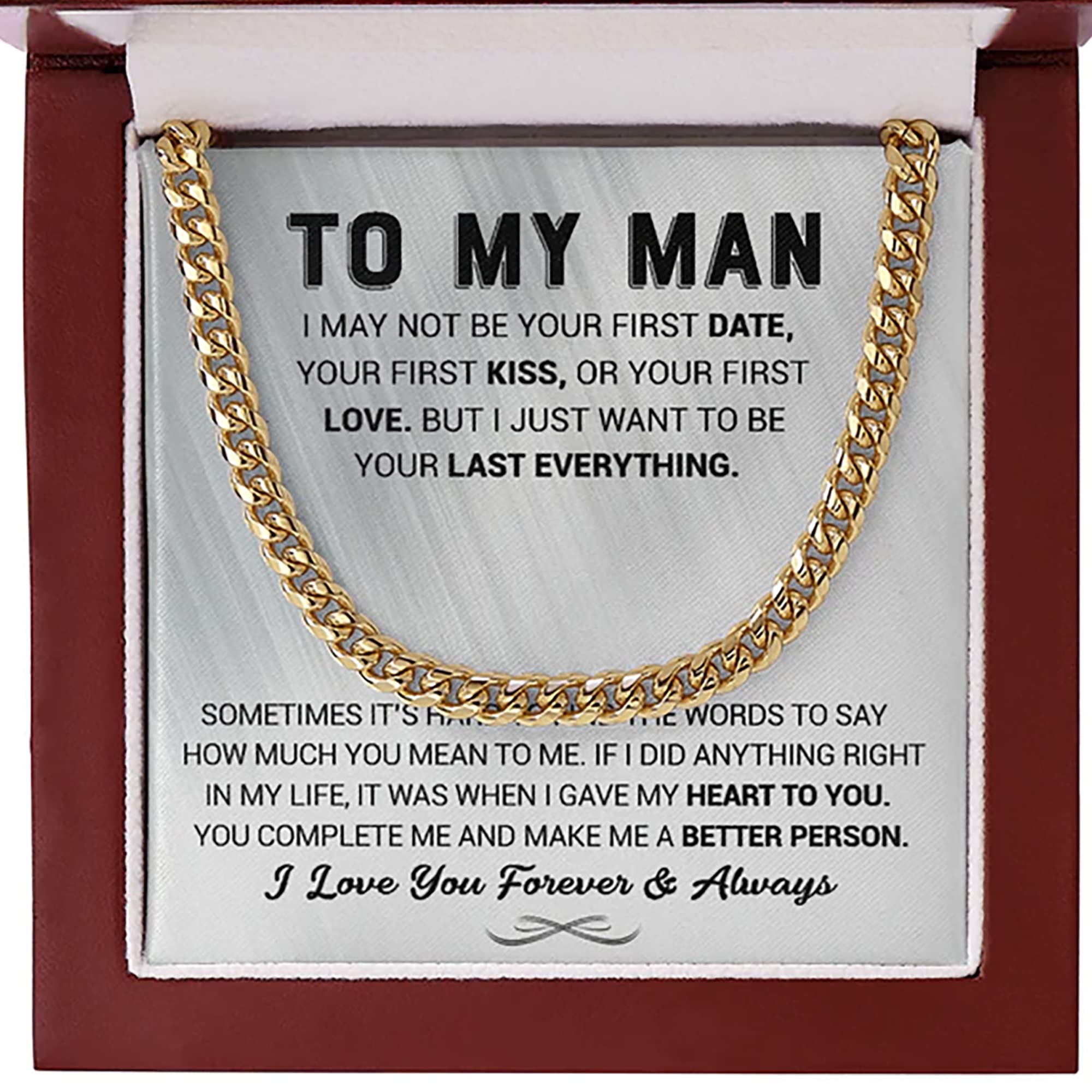 Men's Stainless Steel Cuban Chain Necklace - Anniversary & Birthday Gift for Him