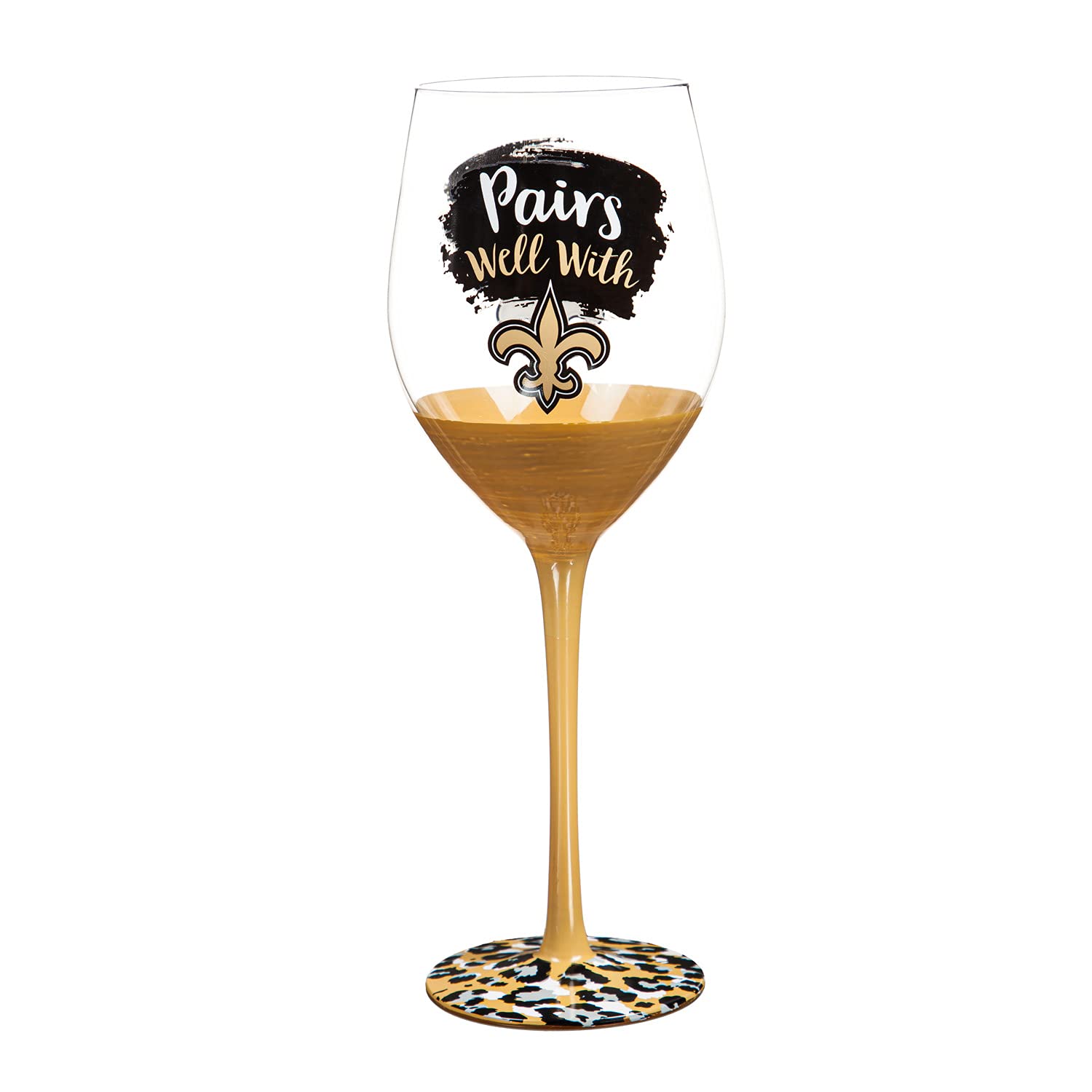 New Orleans Saints 17oz Boxed Stemware Set - Team Sports America - Perfect for Game Day Parties, Tailgating, and Saints Fan Gifts