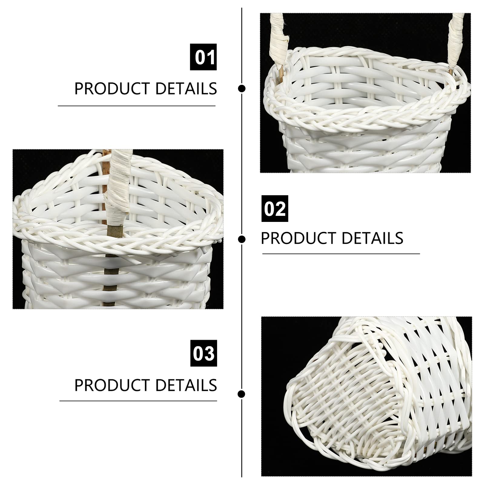 6-Piece Mini Rattan Baskets Set with Handles - Wedding Party Favors, Candy Display, Home Decor, Planting & Serving Trays | Plastic Wicker Baskets for Girls, Gingham Style | Perfect for Baby Showers, Bridal Events & DIY Crafts