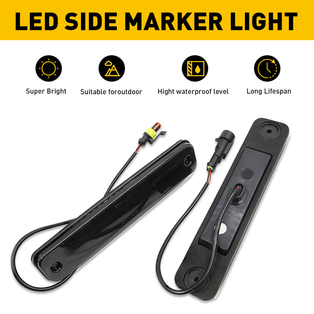 2003-2009 Hummer H2 & 2005-2009 H2 SUT LED Roof Cab Side Marker Lights - Smoked Running Light Kit for Off-Road & Night Driving