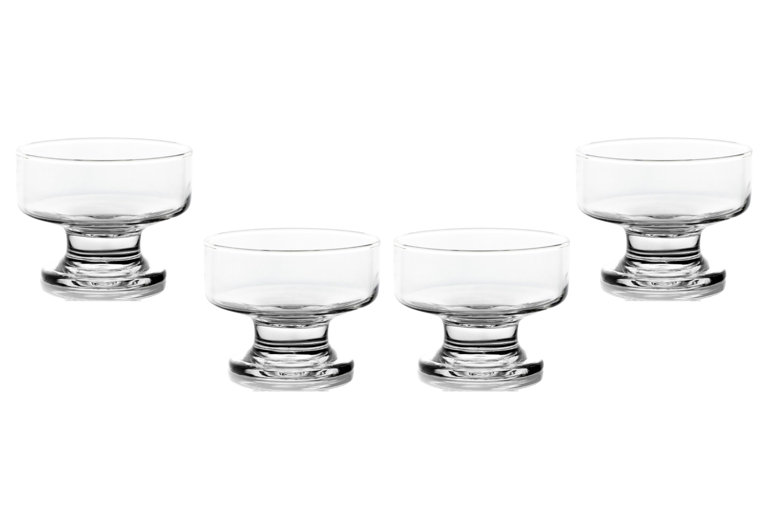 Premium 7oz Ice Cream Glass Bowls - Elegant Dessert Bowls for Ice Cream, Sundae, Fruit, Snacks & Party Serving - Durable Dinnerware Set of 4 - Perfect for Home Entertaining, Restaurants & Special Occasions