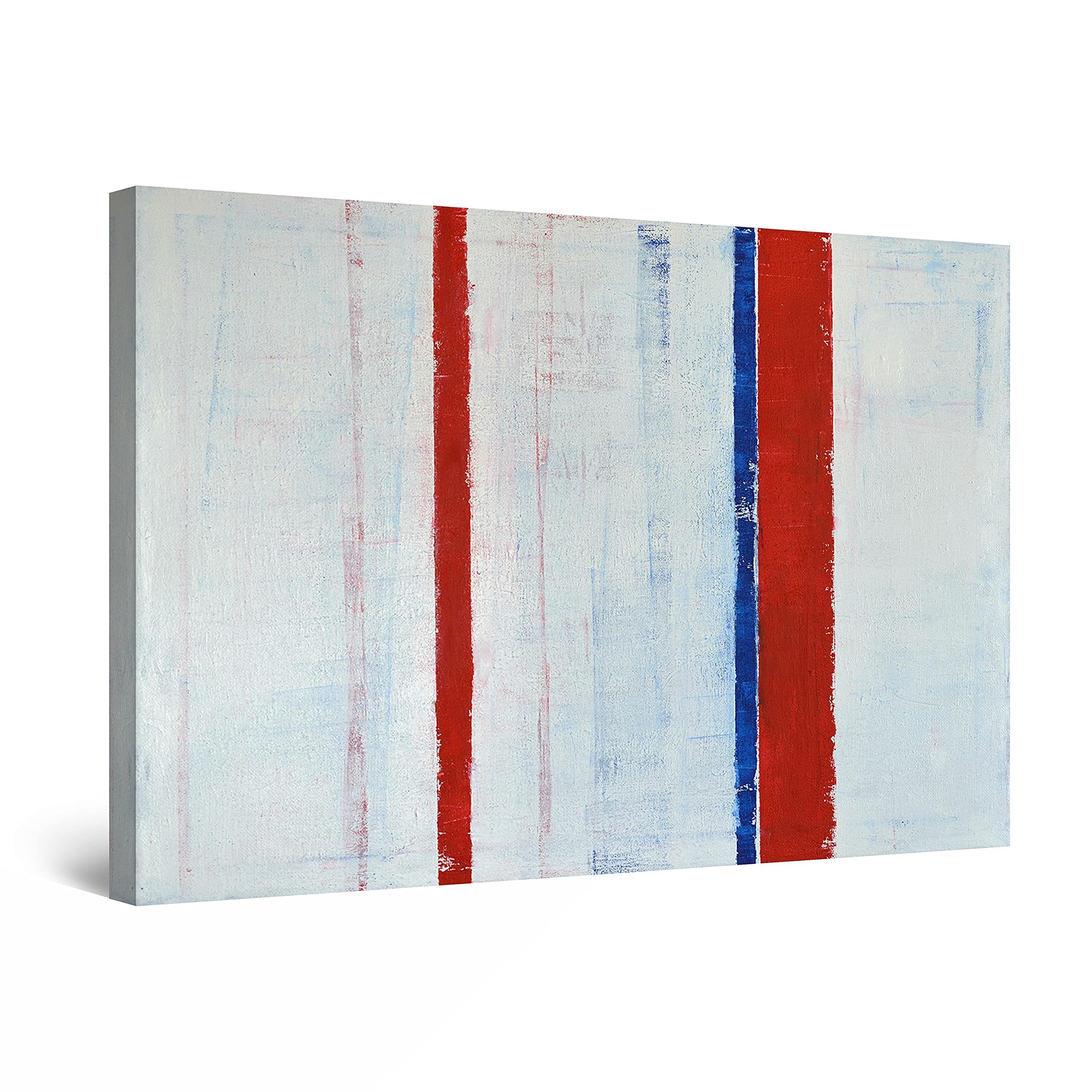 Startonight Abstract Minimalist Canvas Wall Art - Red & White Modern Painting for Living Room Decor, 32x48 Inches - Perfect for Home, Office & Gallery Wall Displays
