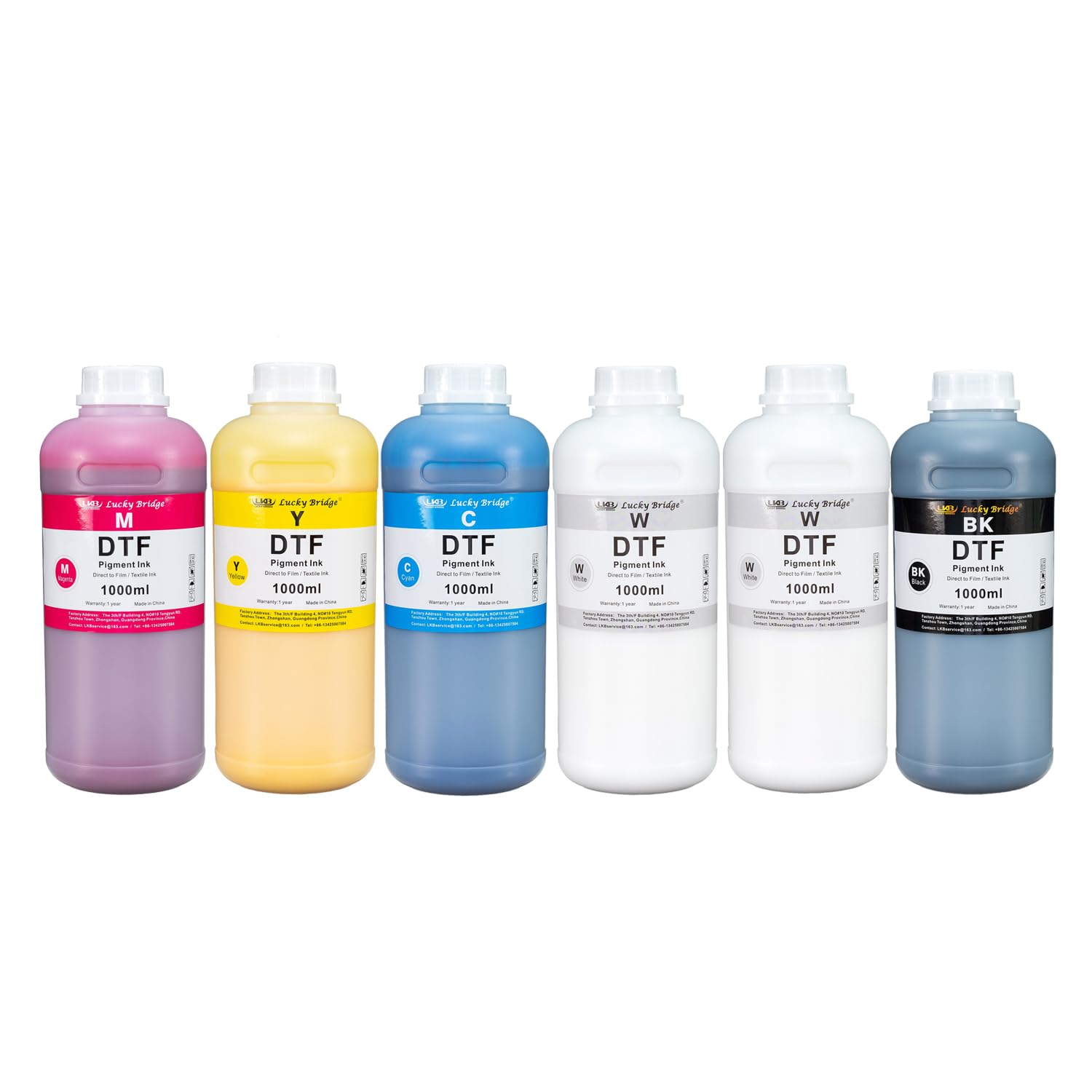 Premium DTF Ink 6x1000ml - High-Quality Pigment Ink for PET Film Heat Transfer Printing | Compatible with Epson DTF Printers (DX5, DX7, 5113, XP600, I3200) | Ideal for T-Shirt, Hoodie & Fabric Printing | 6000ml Bulk Refill Ink