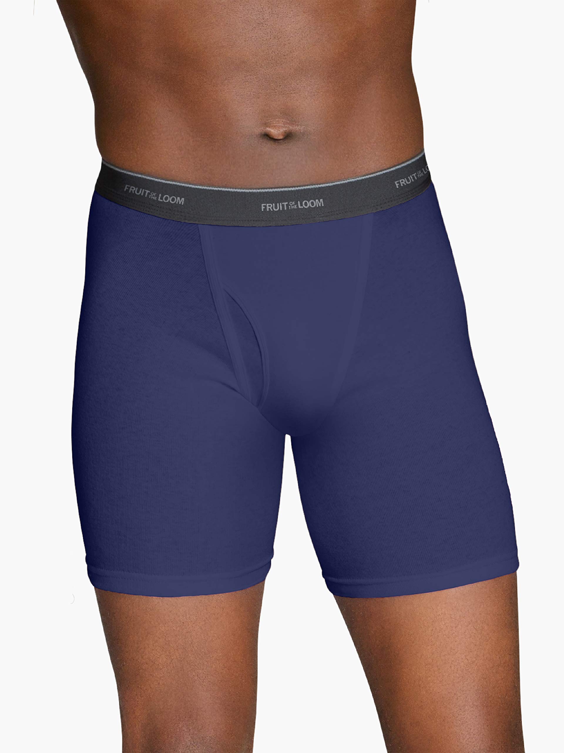 Fruit of the Loom Men's No Ride Up Boxer Briefs - Comfortable Cotton Underwear for Everyday Wear, Workout & Active Lifestyle