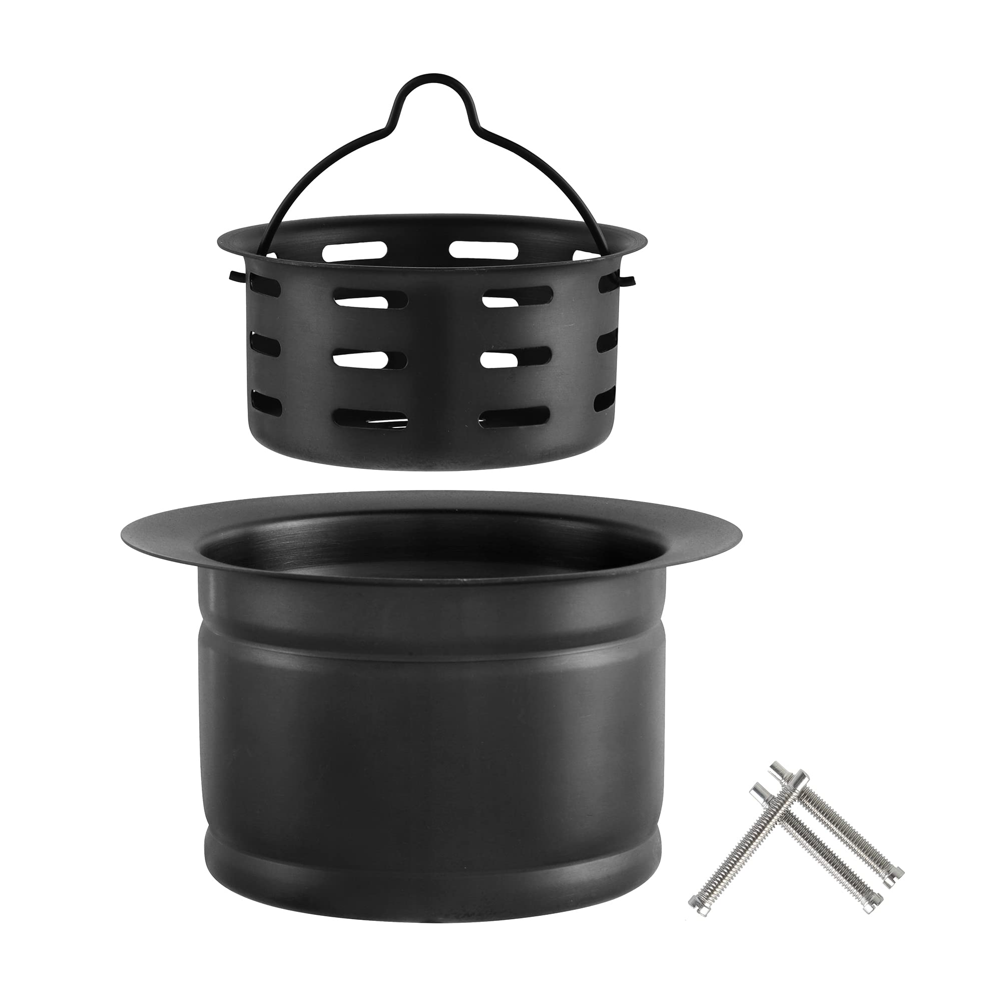 **LQS Extended Sink Flange with Deep Basket Strainer – 3-1/2 Inch Standard Sink Drain Hole – Black Deep Garbage Disposal Sink Flange for Kitchen Sink – Perfect for Clog Prevention & Easy Cleaning**