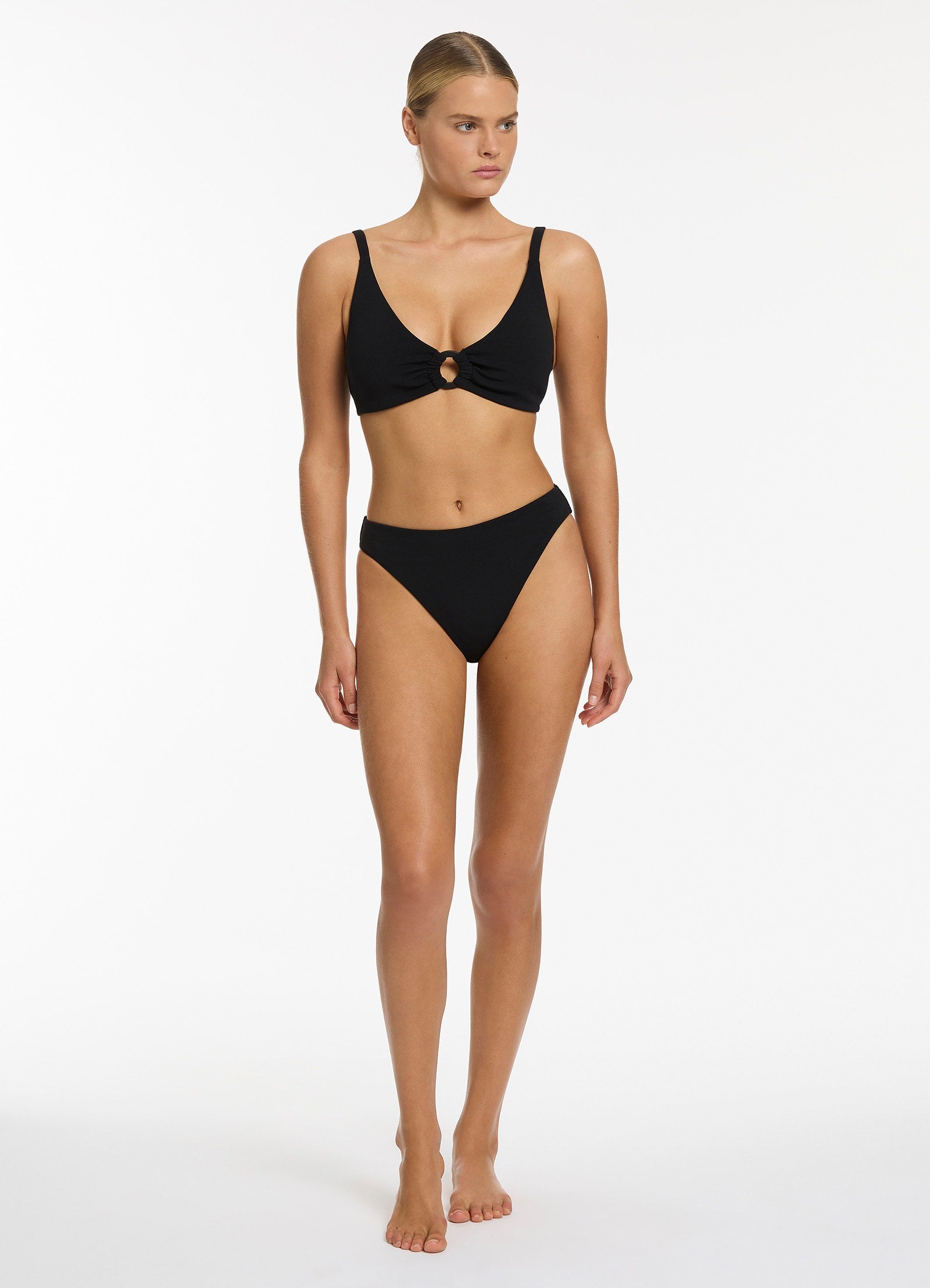 Isla Rib C D Triangle Bikini Top - Black | Sexy Swimwear for Beach & Pool | Perfect for Summer Vacation & Tropical Getaways