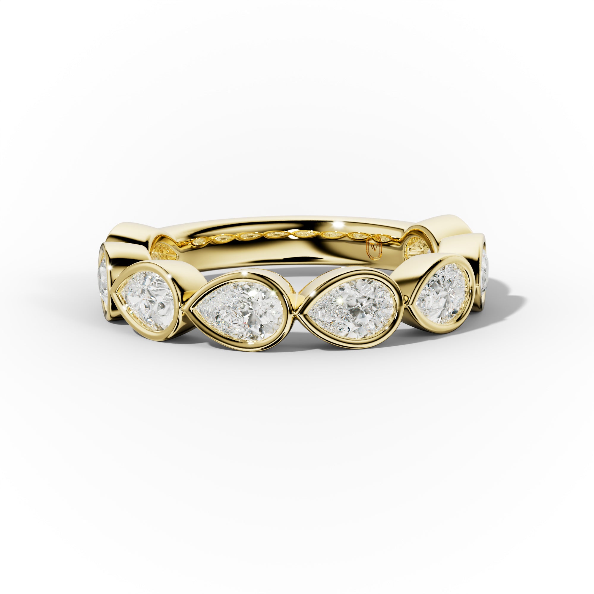 2.0 Carat East West Pear Cut Bezel Set Diamond Anniversary Wedding Band - Perfect for Milestone Celebrations & Everyday Elegance
