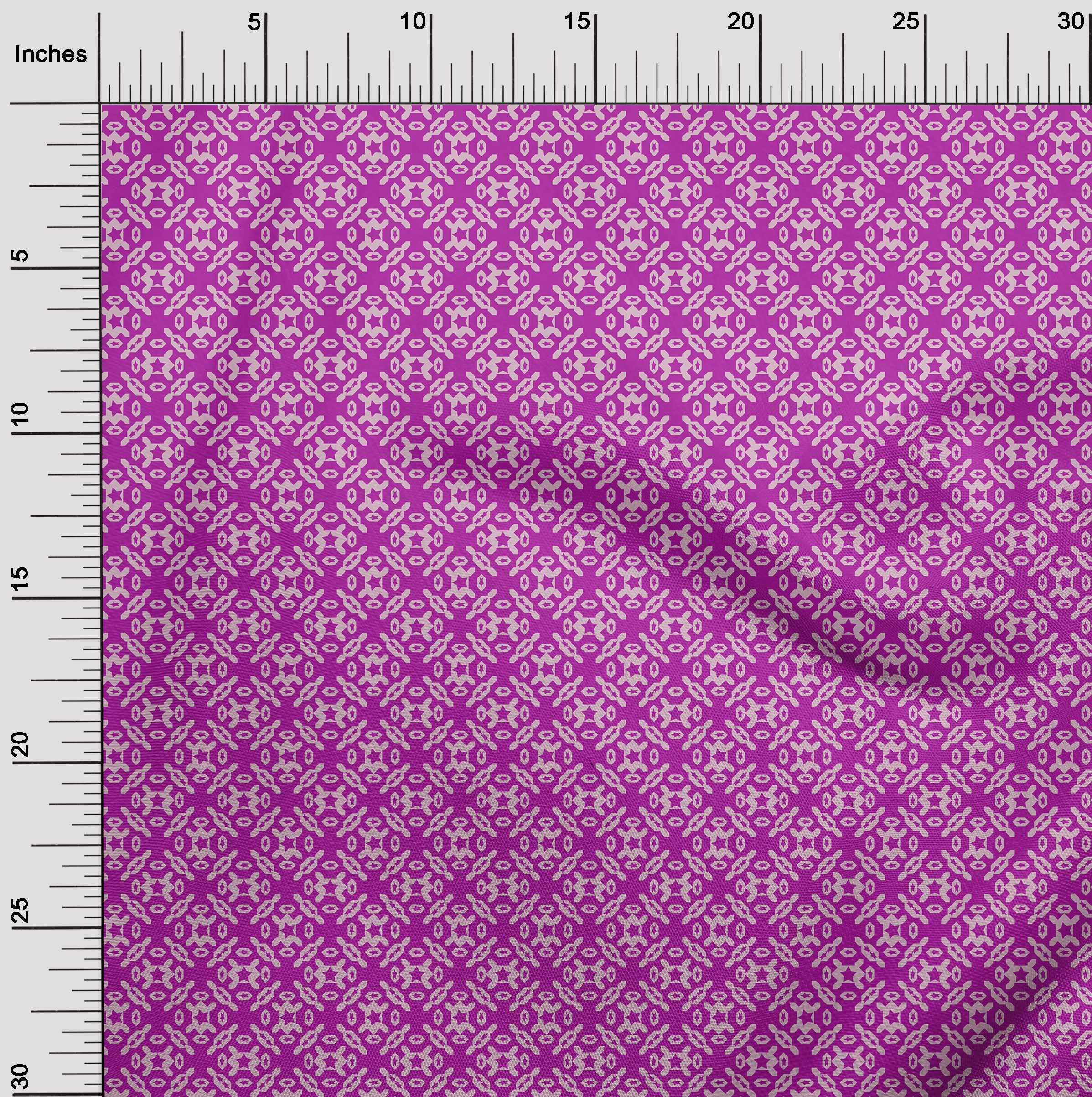 oneOone Rayon Fuschia Pink Dabu Print Dress Fabric - 56 Inch Wide by The Yard | Handmade Asian Batik Textile for Dresses, Skirts & Home Decor