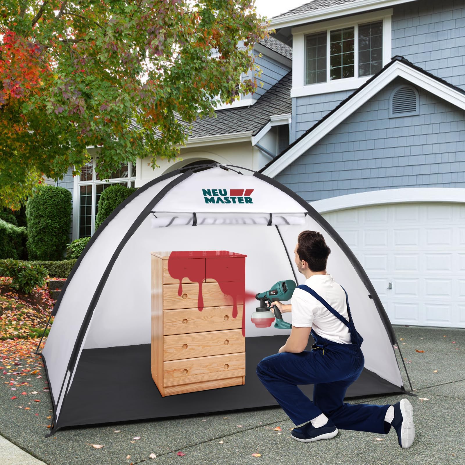 NEU MASTER Medium Paint Tent for Spray Painting - 6.6x4.1x4.1ft Portable DIY Paint Booth for Hobbyists & Small Furniture Projects | Perfect for Home Workshops, Art Studios & Garage Painting
