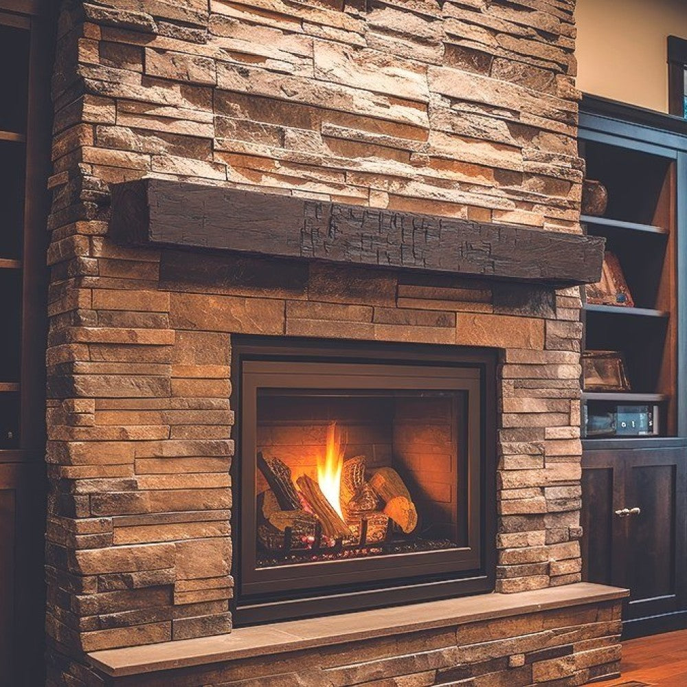 Lexington Hearth Farmhouse Concrete Faux Wood Mantel Shelf - Rustic Fireplace Decor for Living Room, Bedroom & Home Office