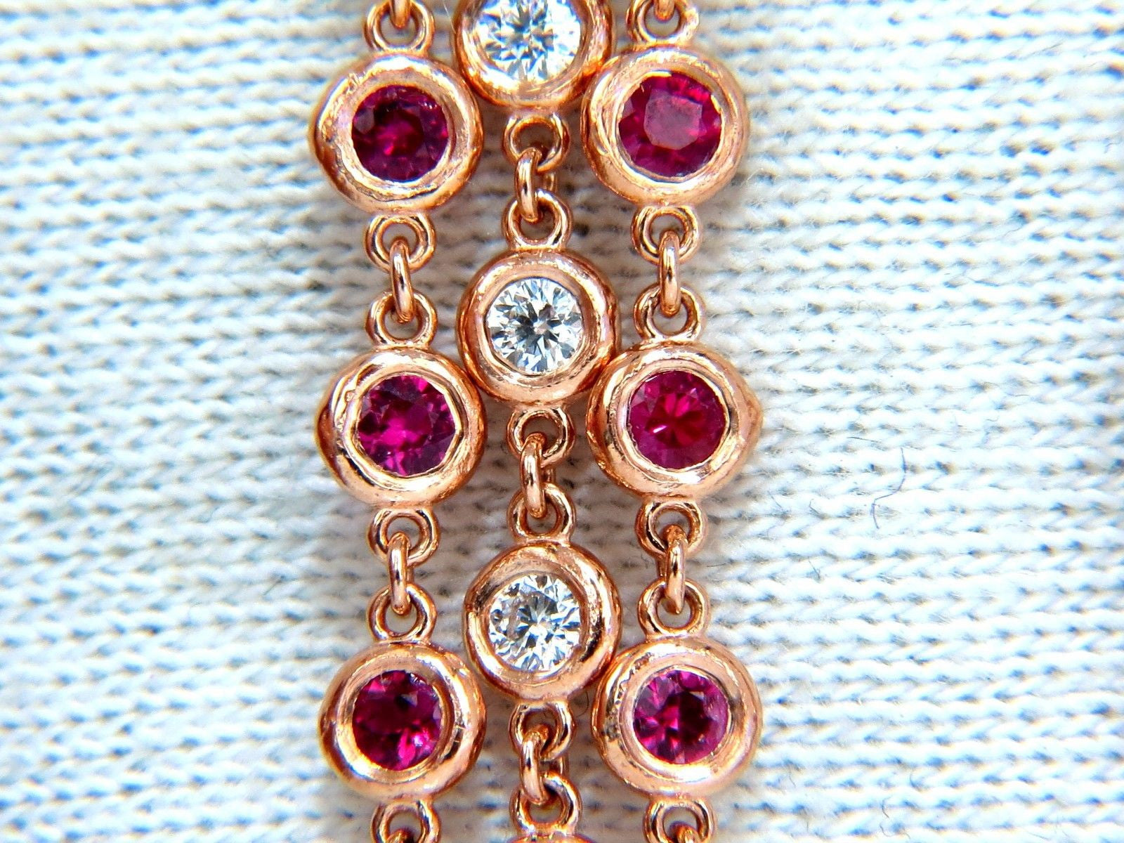 3.00ct Natural Deep Red Ruby Diamond Dangle Earrings in 14K Gold - Elegant Drop Earrings for Women, Perfect for Weddings, Parties & Special Occasions