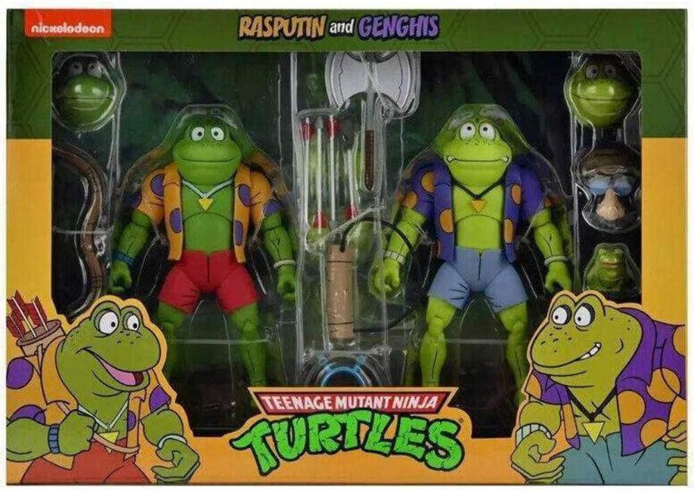 NECA Teenage Mutant Ninja Turtles Action Figure Set - Genghis Frog & Rasputin Frog Collectible Figures | TMNT Collectibles for Fans and Display