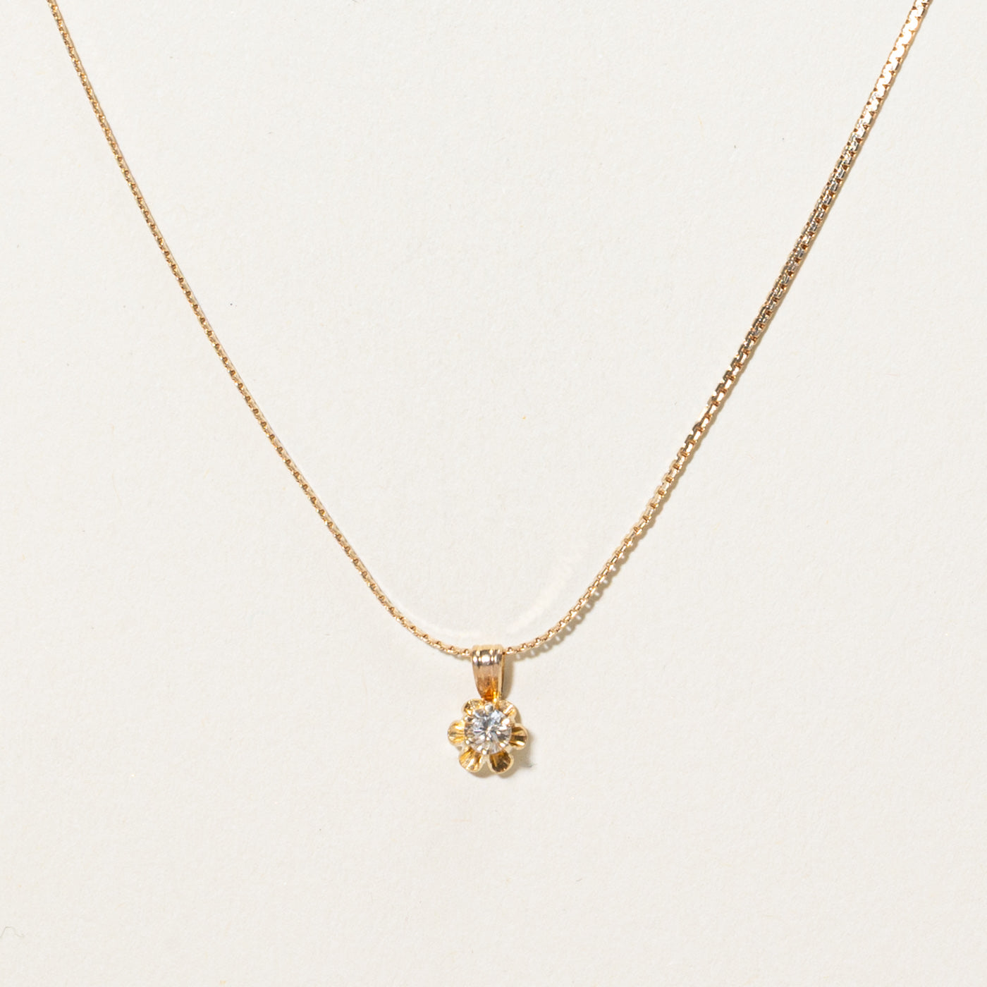 0.14ct Diamond Pendant Necklace for Women - 18K Gold Belcher Set Jewelry - Perfect for Weddings, Anniversaries & Special Occasions
