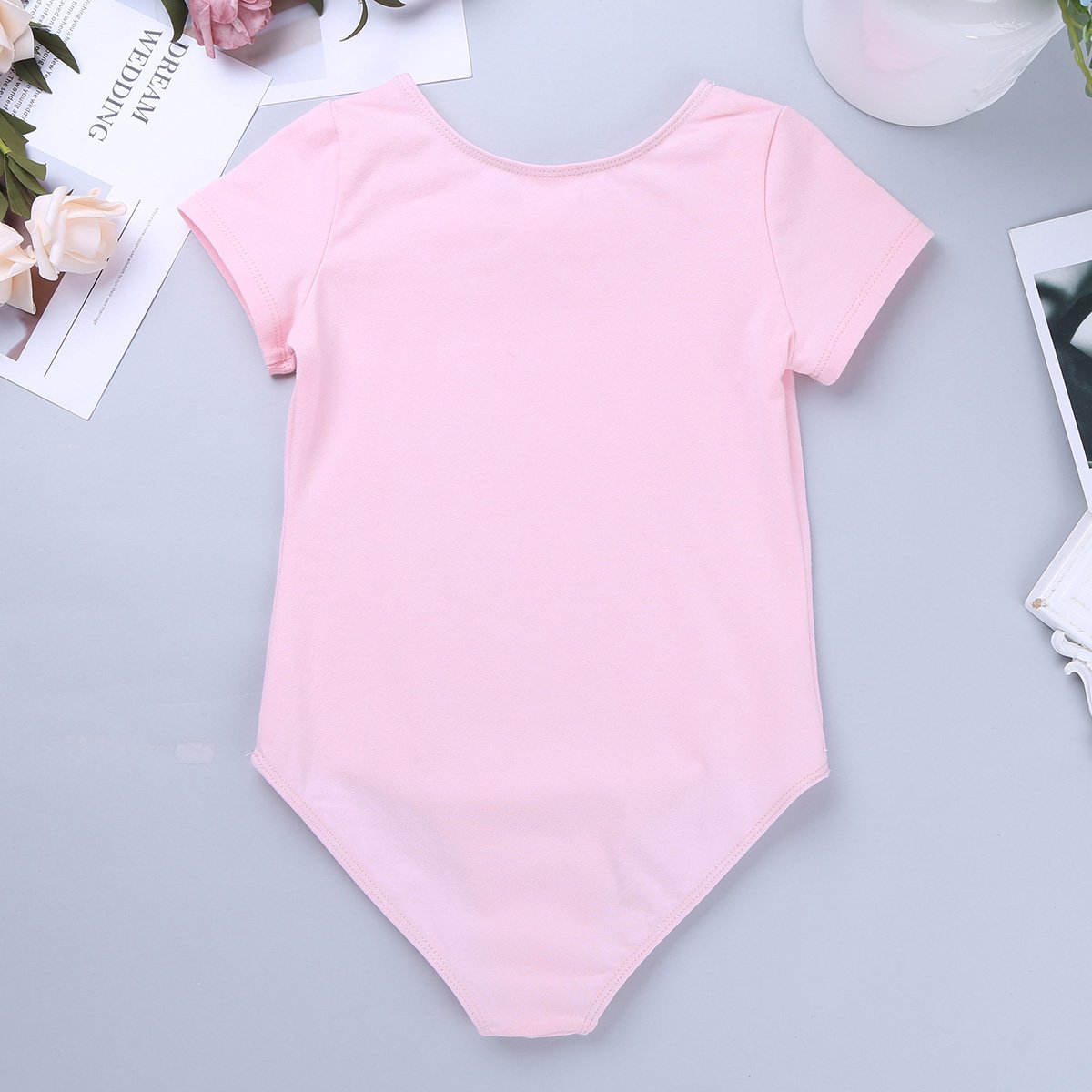 Girls Ballet Leotard with Chiffon Skirt - Short Sleeve Dance Gymnastics Outfit for Toddler & Kids - Perfect for Ballet Class, Recital, Performance and Dance Practice