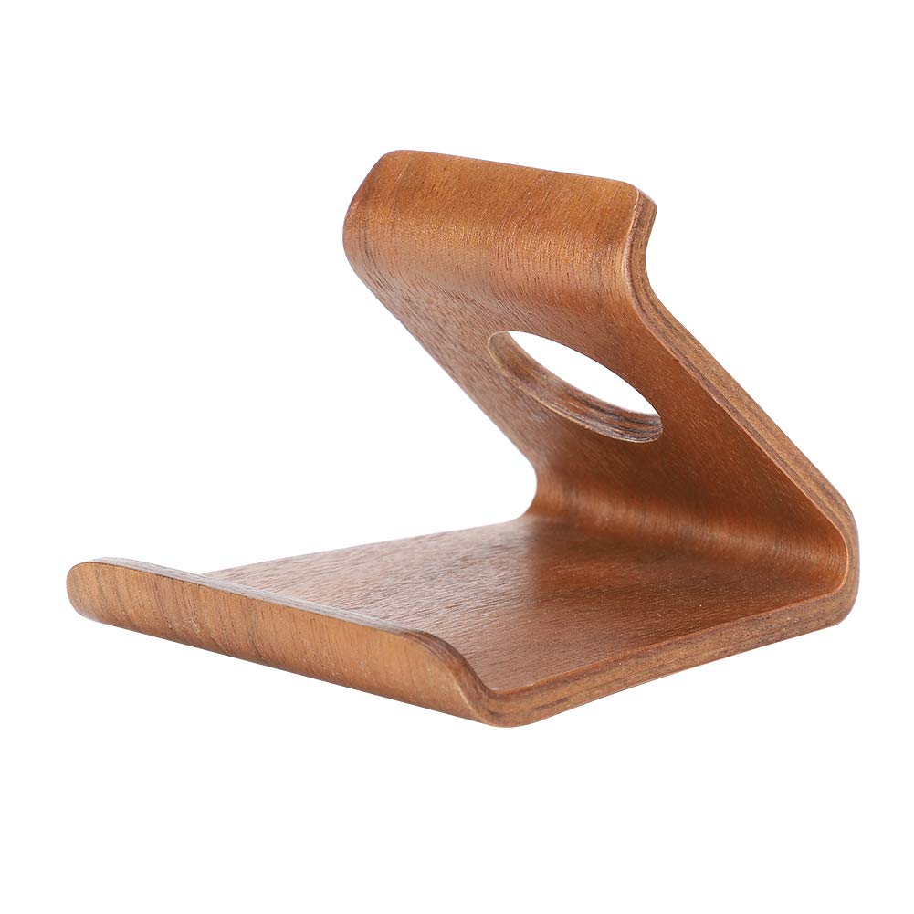 Premium Walnut Wood Phone Stand - Sturdy & Elegant Mobile Holder for iPhone, Android, Tablets - Perfect for Home, Office, Desk & Nightstand Use