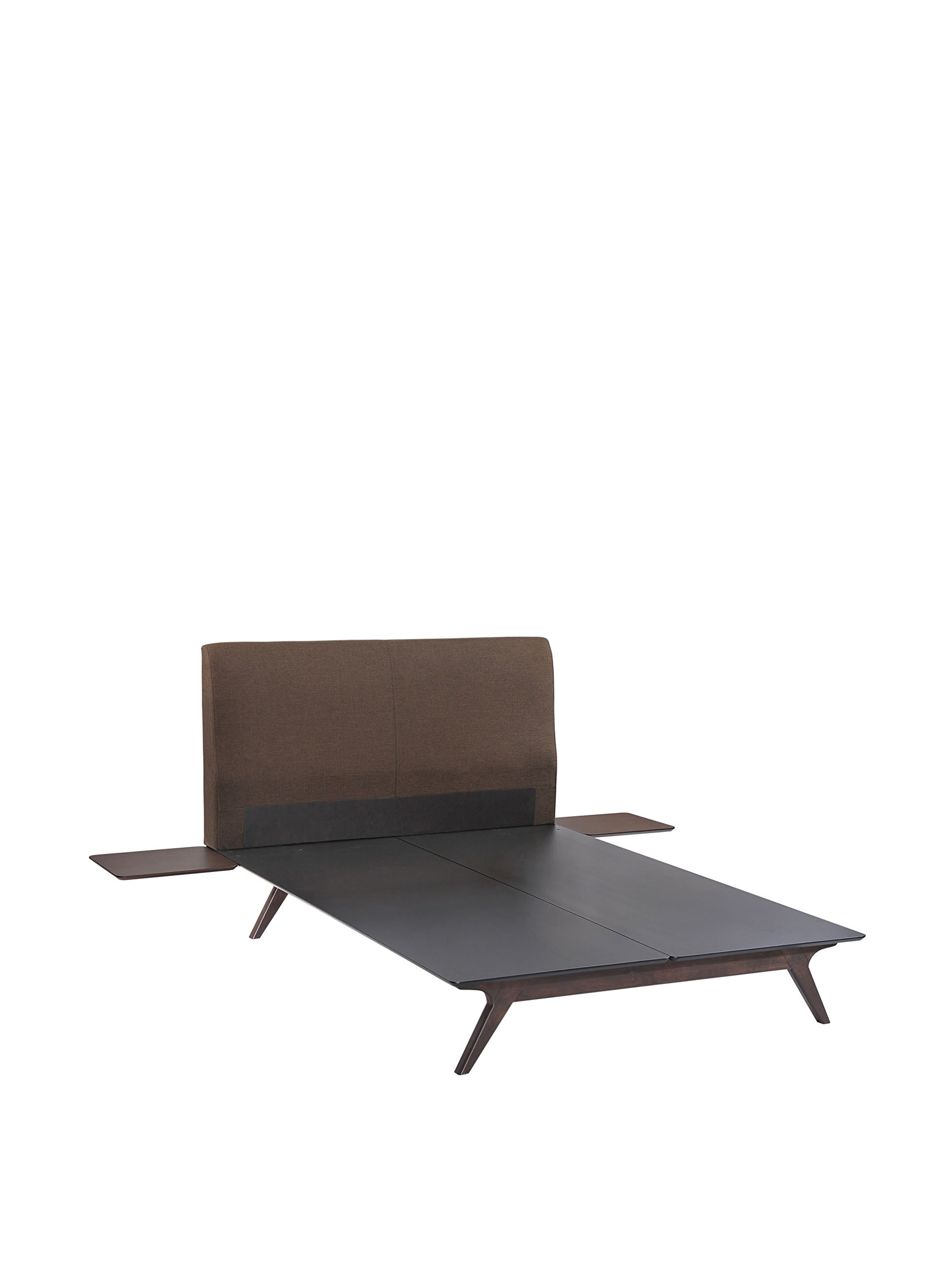 Modway Tracy Mid-Century Modern Wood Platform Queen Bed with Two Nightstands in Cappuccino Brown - Stylish Bedroom Furniture Set for Contemporary Home Decor